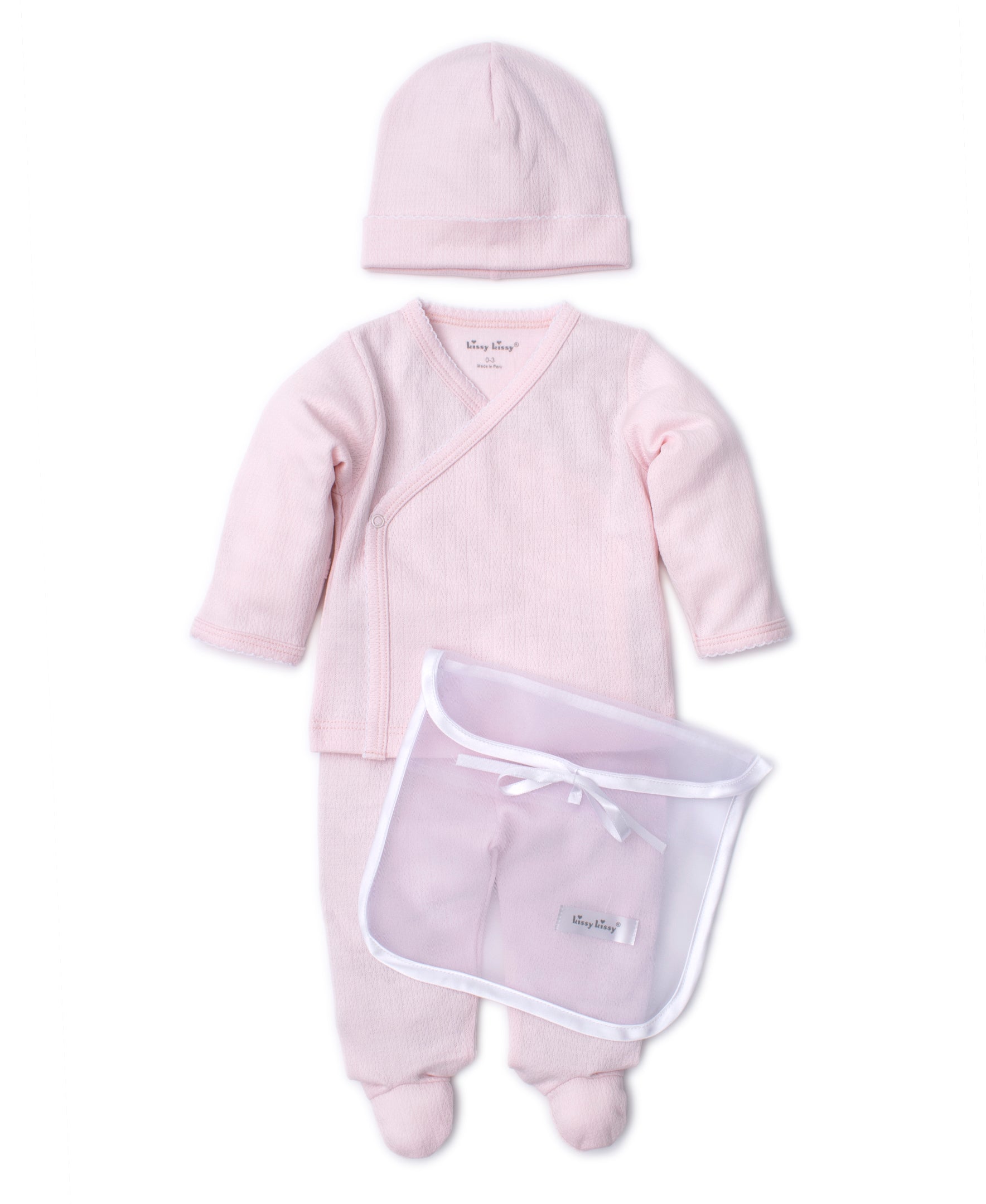 baby blue kissy pointele set w/tulle bag main image 1