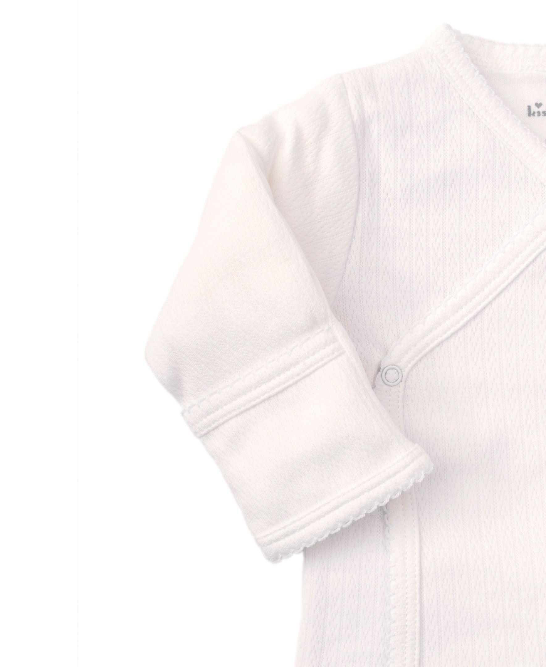 White Pointelle Cross Tee and Pant Set - Kissy Kissy