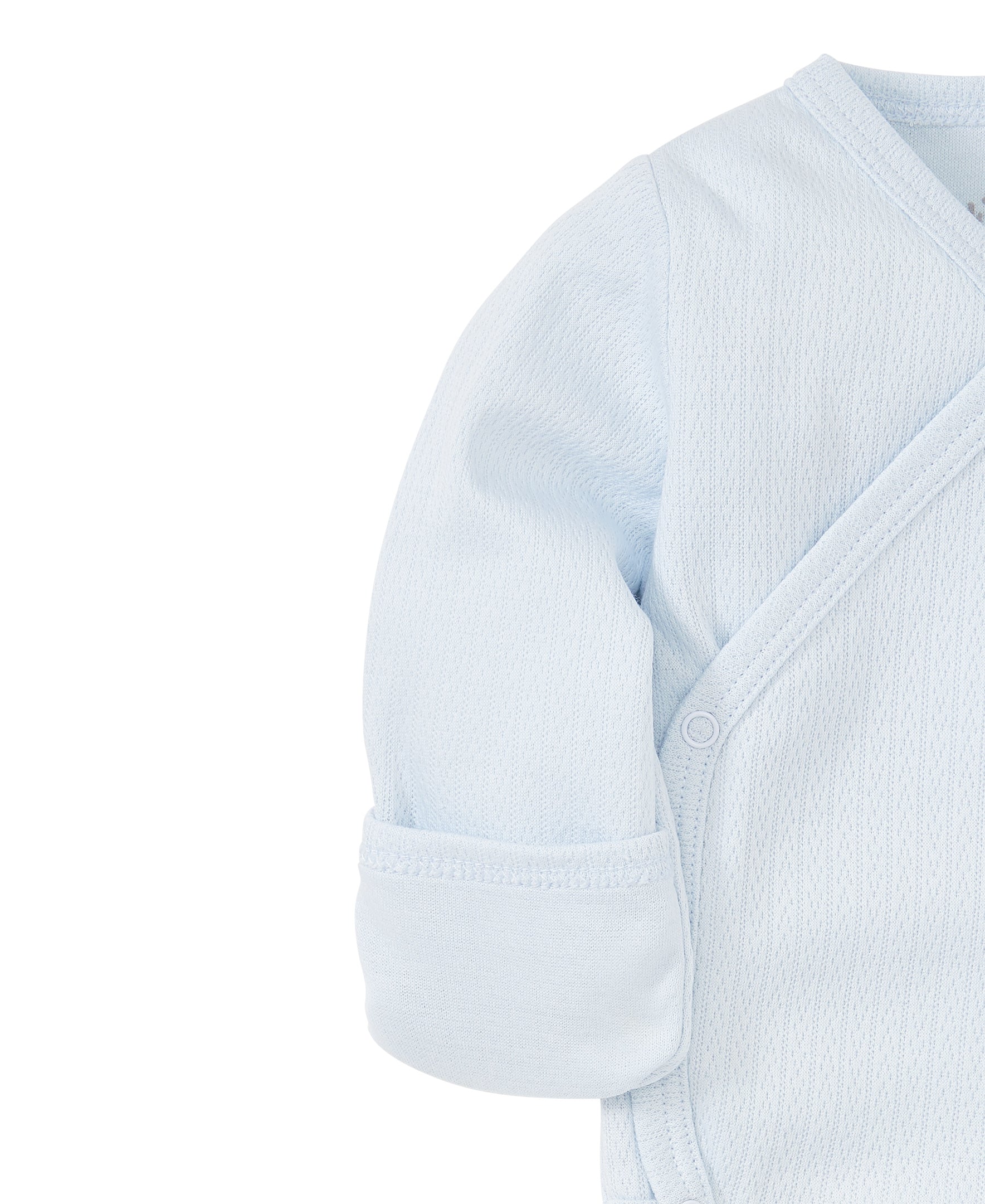 Blue Pointelle Long Sleeve Bodysuit - Kissy Kissy