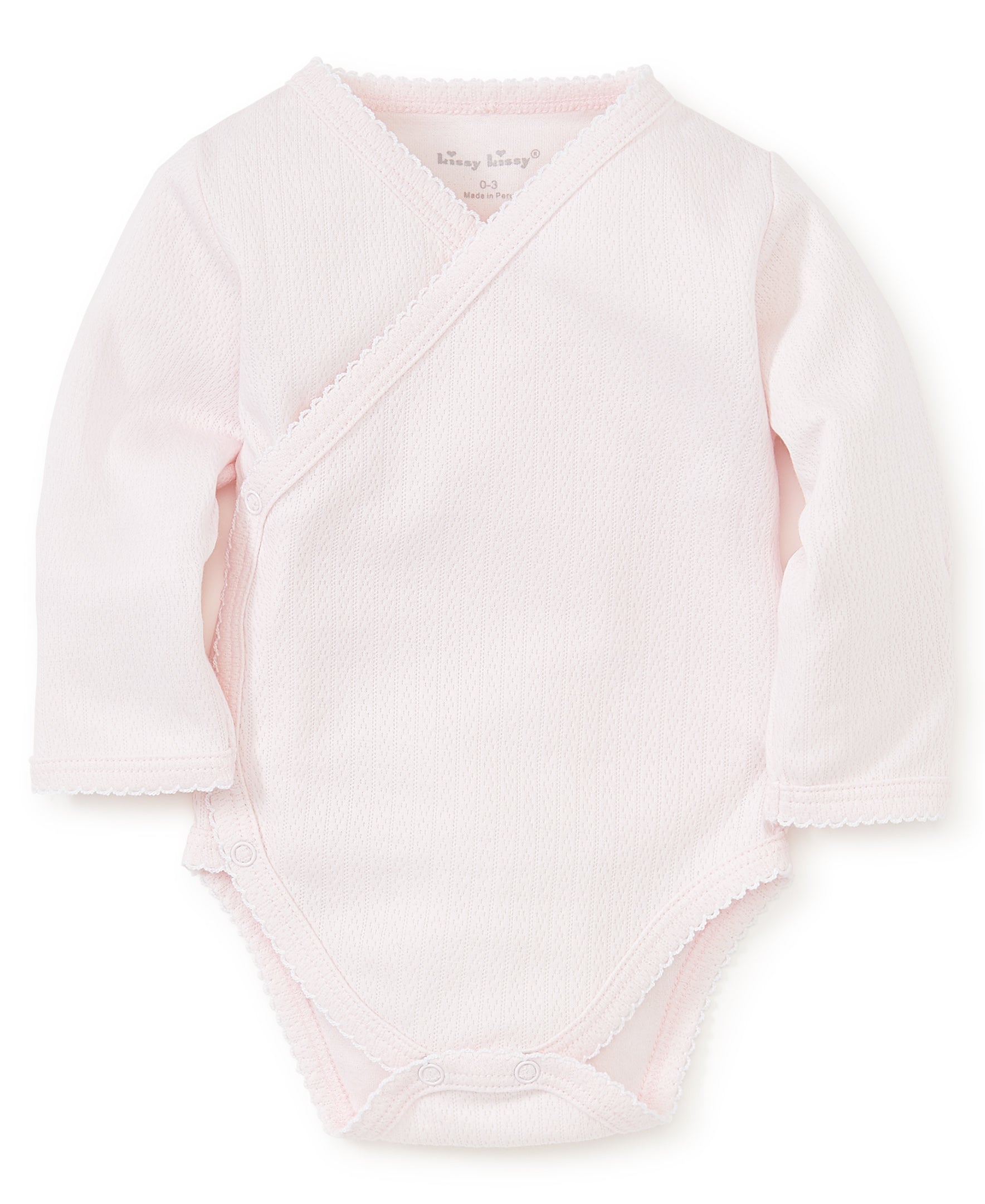Pink Pointelle Long Sleeve Bodysuit - Kissy Kissy