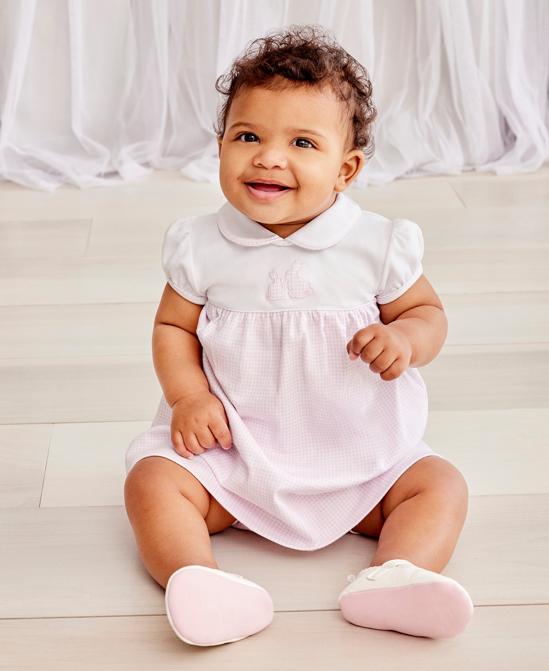 Pique Bunny Bash Pink/White Gingham Dress Set - Kissy Kissy