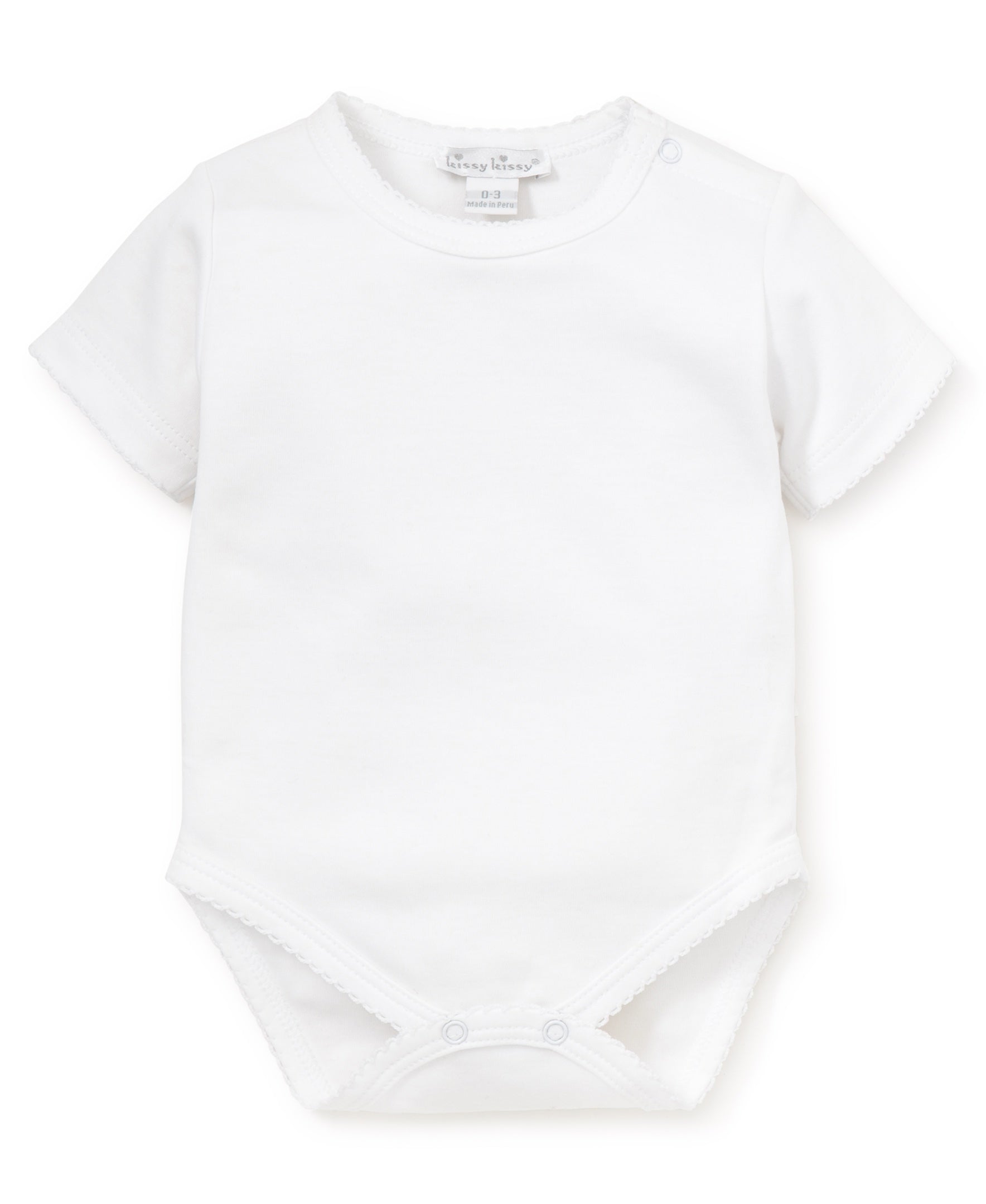 White Kissy Basics Short Sleeve Bodysuit - Kissy Kissy
