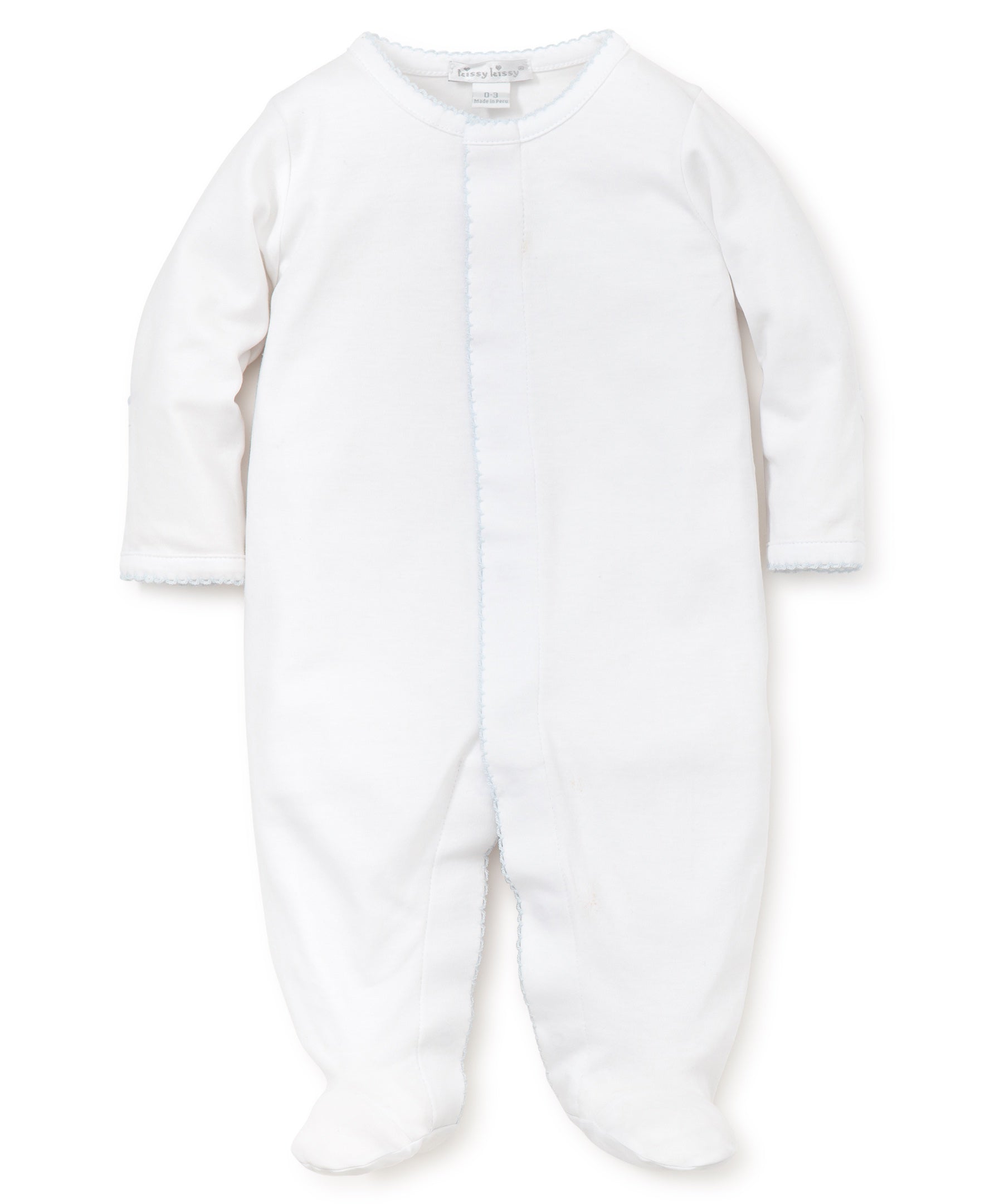 White/Blue Kissy Basics Footie NEW - Kissy Kissy