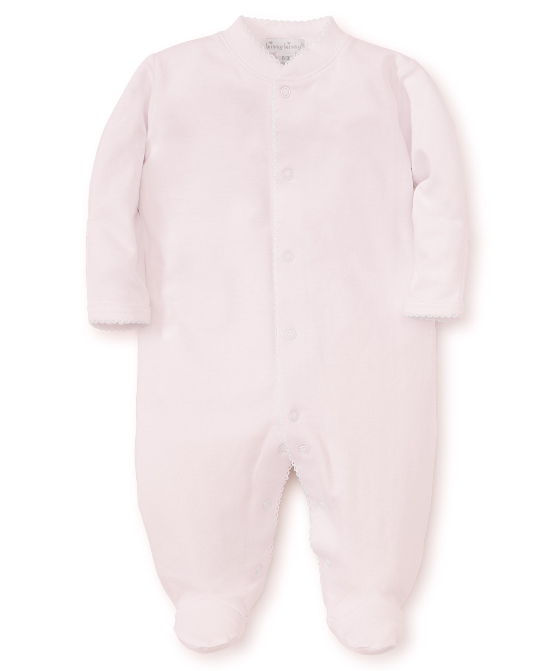 Pink/White Kissy Basics Footie - Kissy Kissy