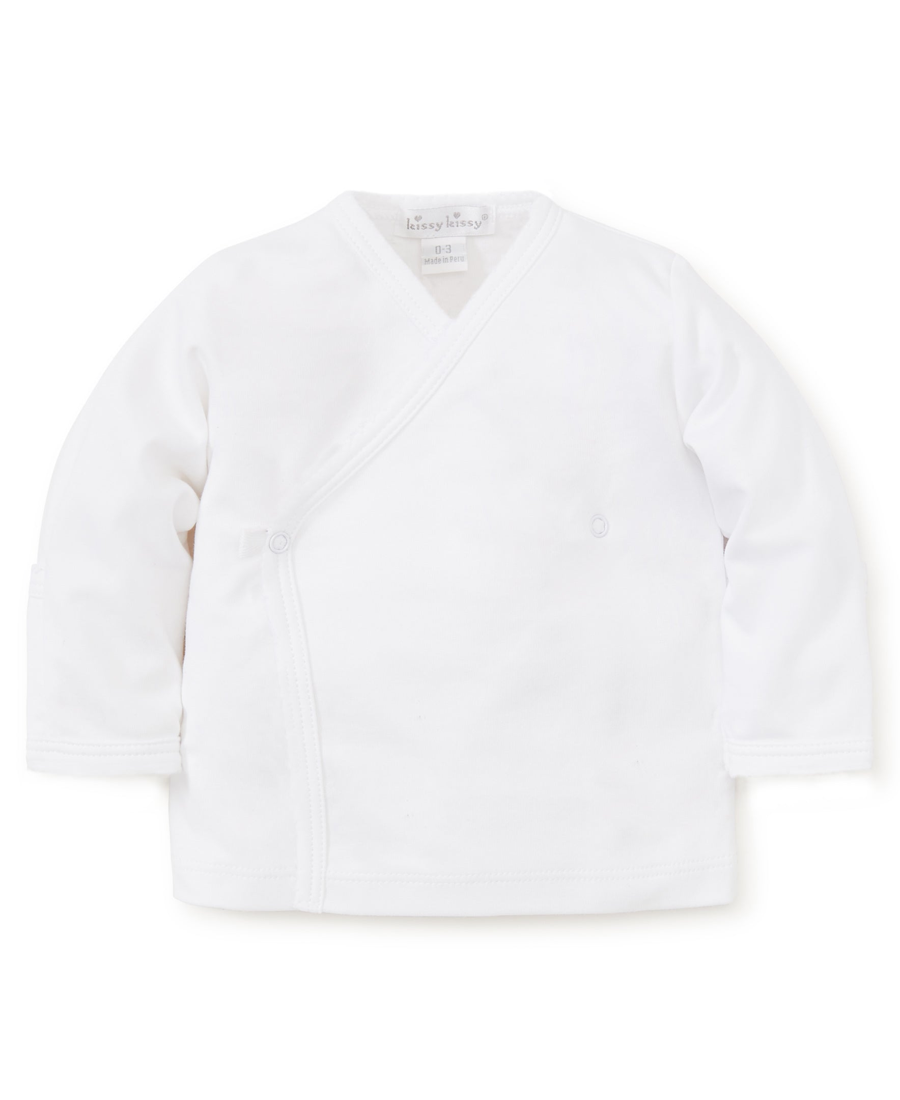 White Kissy Basics Long Sleeve Cross Tee - Kissy Kissy