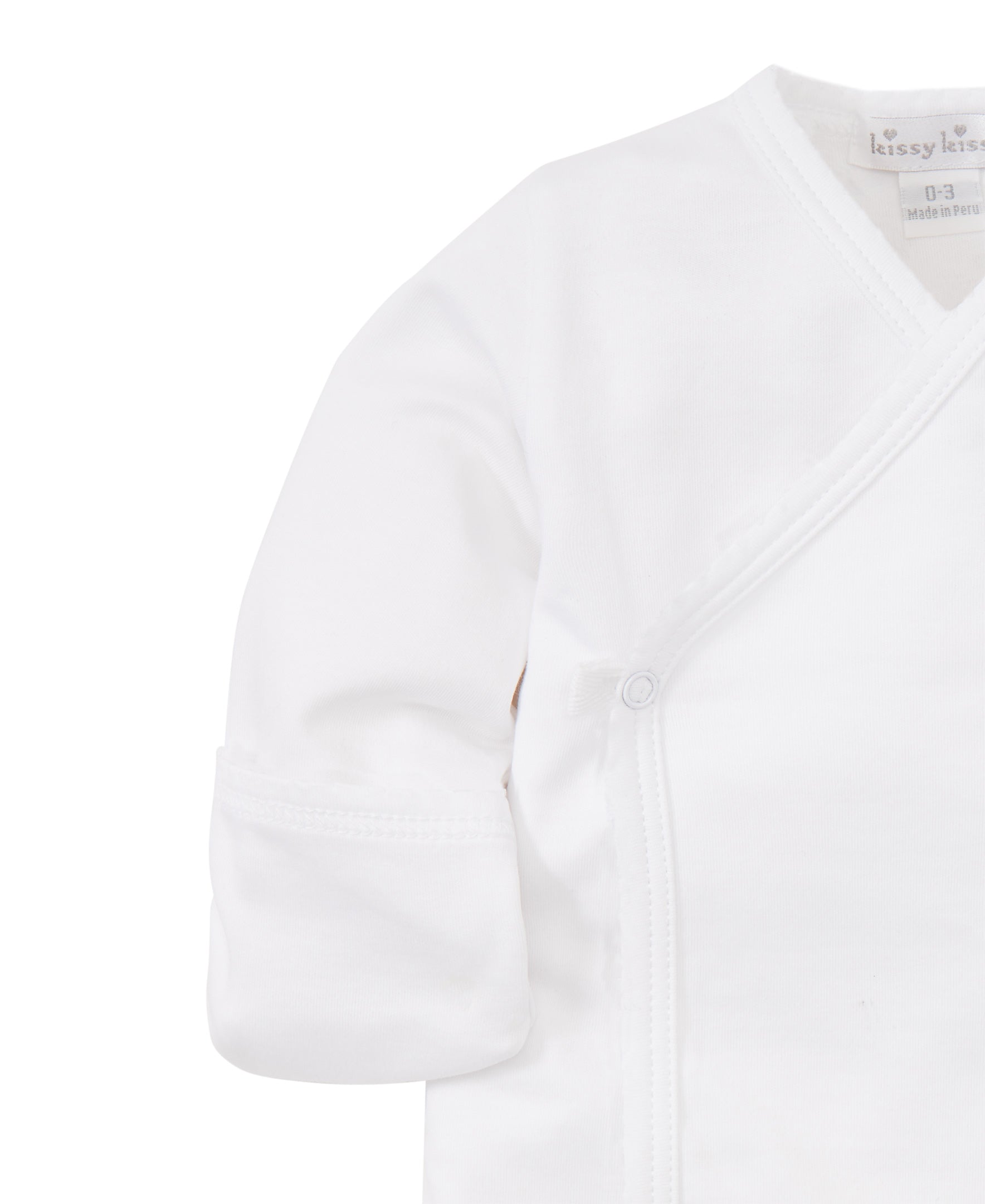 White Kissy Basics Long Sleeve Cross Tee - Kissy Kissy