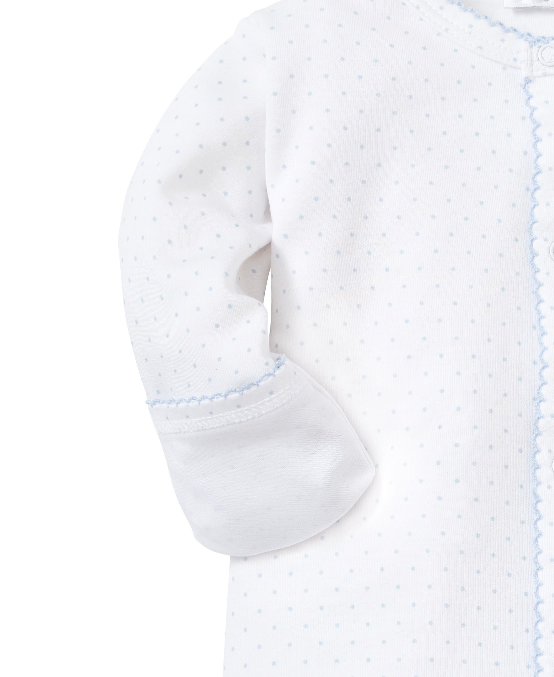 White/Blue New Kissy Dots Print Footie - Kissy Kissy