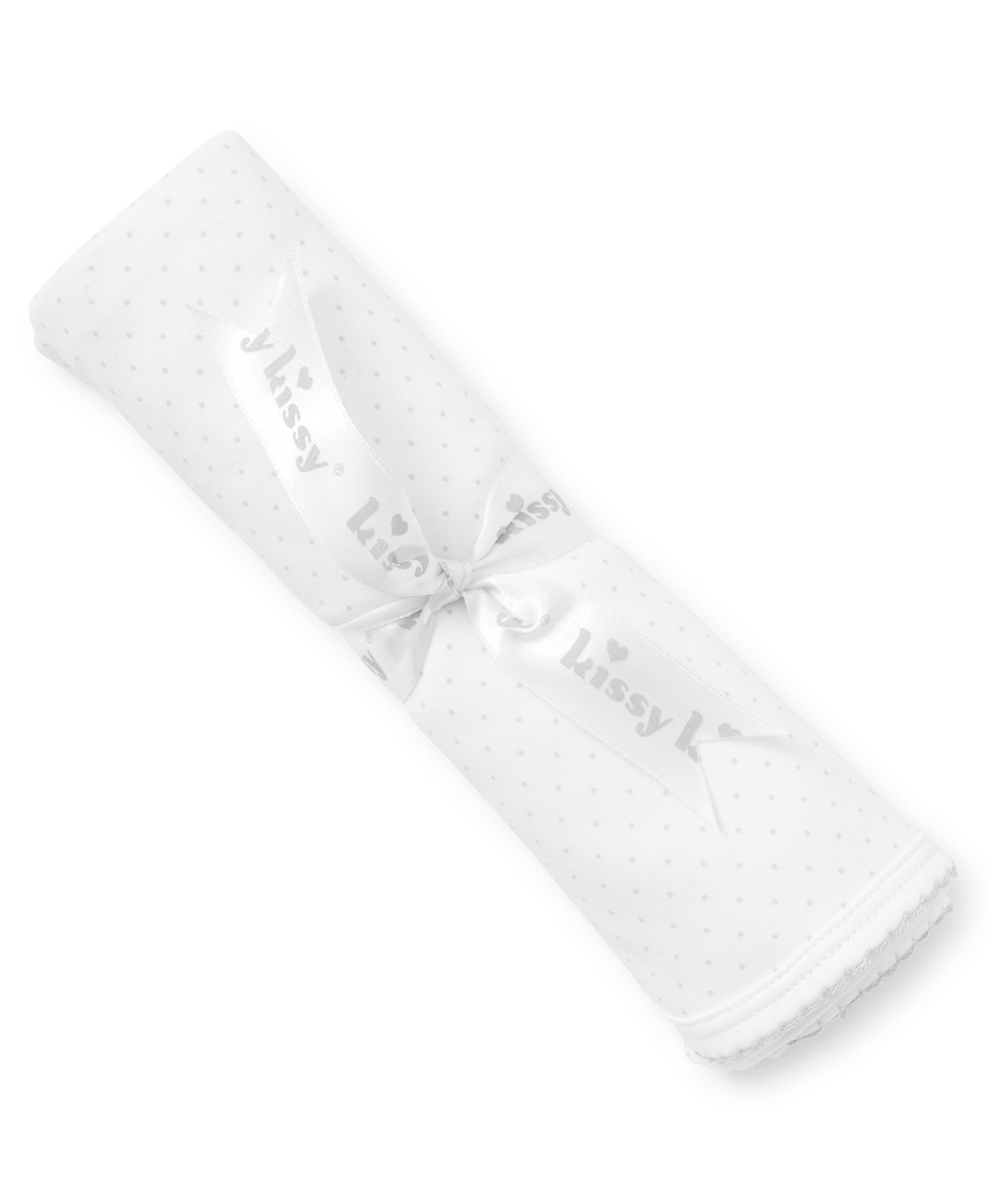 White/Silver New Kissy Dots Print Blanket - Kissy Kissy