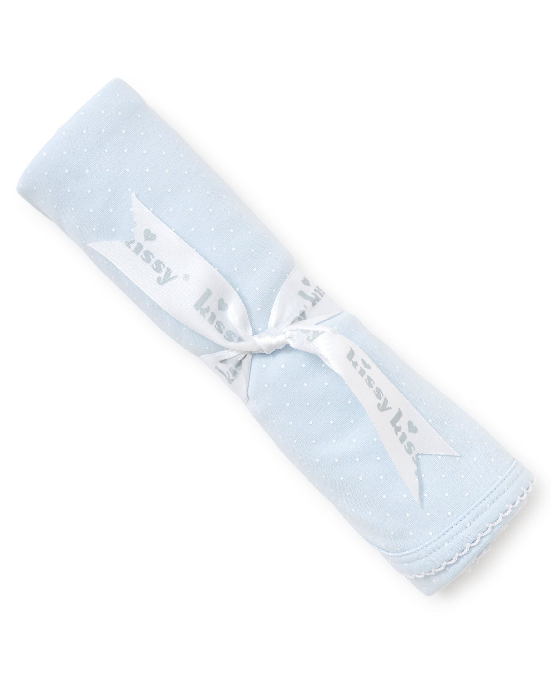 Blue/White New Kissy Dots Print Blanket - Kissy Kissy