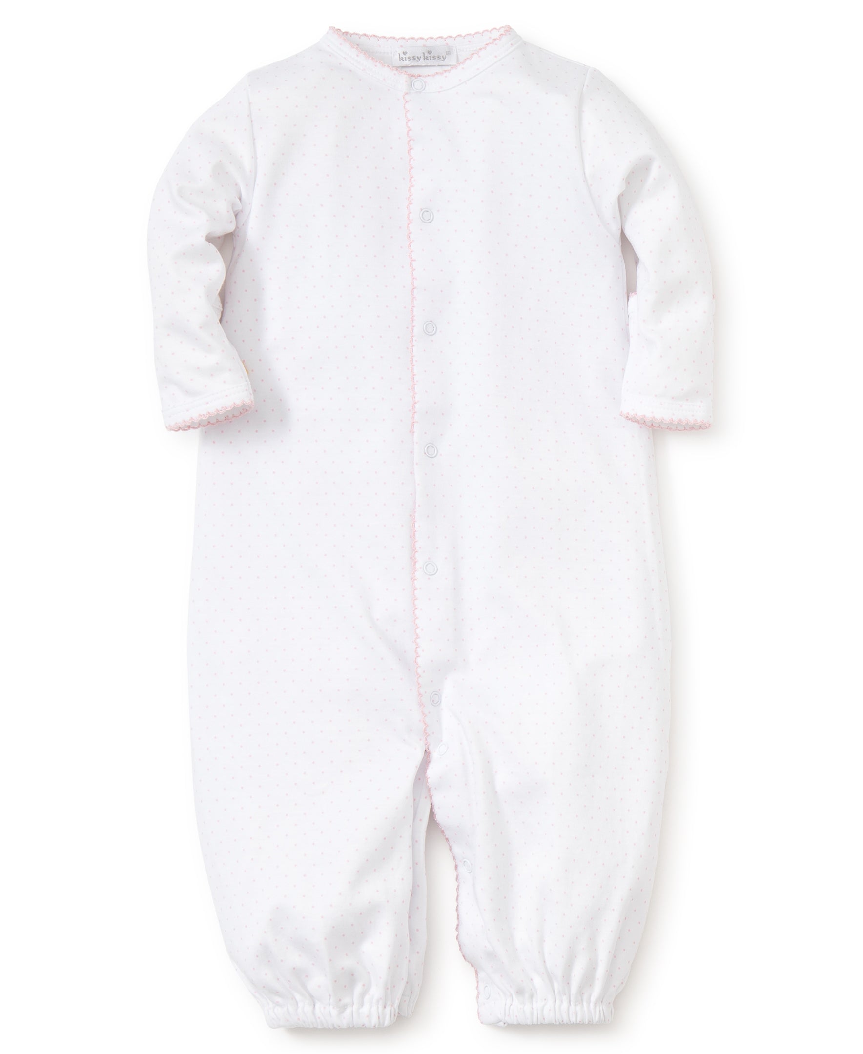 White/Pink New Kissy Dots Print Converter Gown - Kissy Kissy