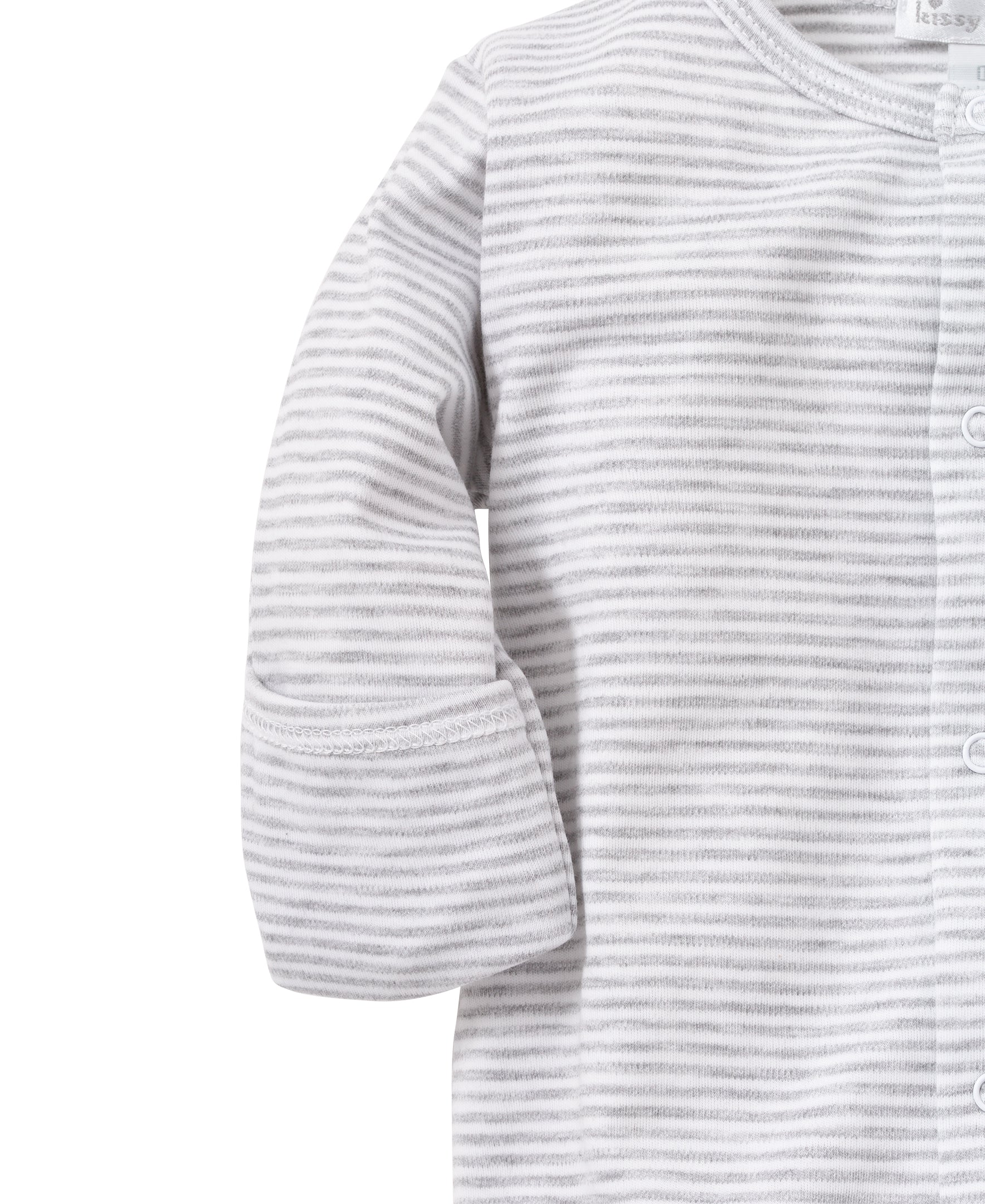 Gray Kissy Essentials Stripe Footie - Kissy Kissy