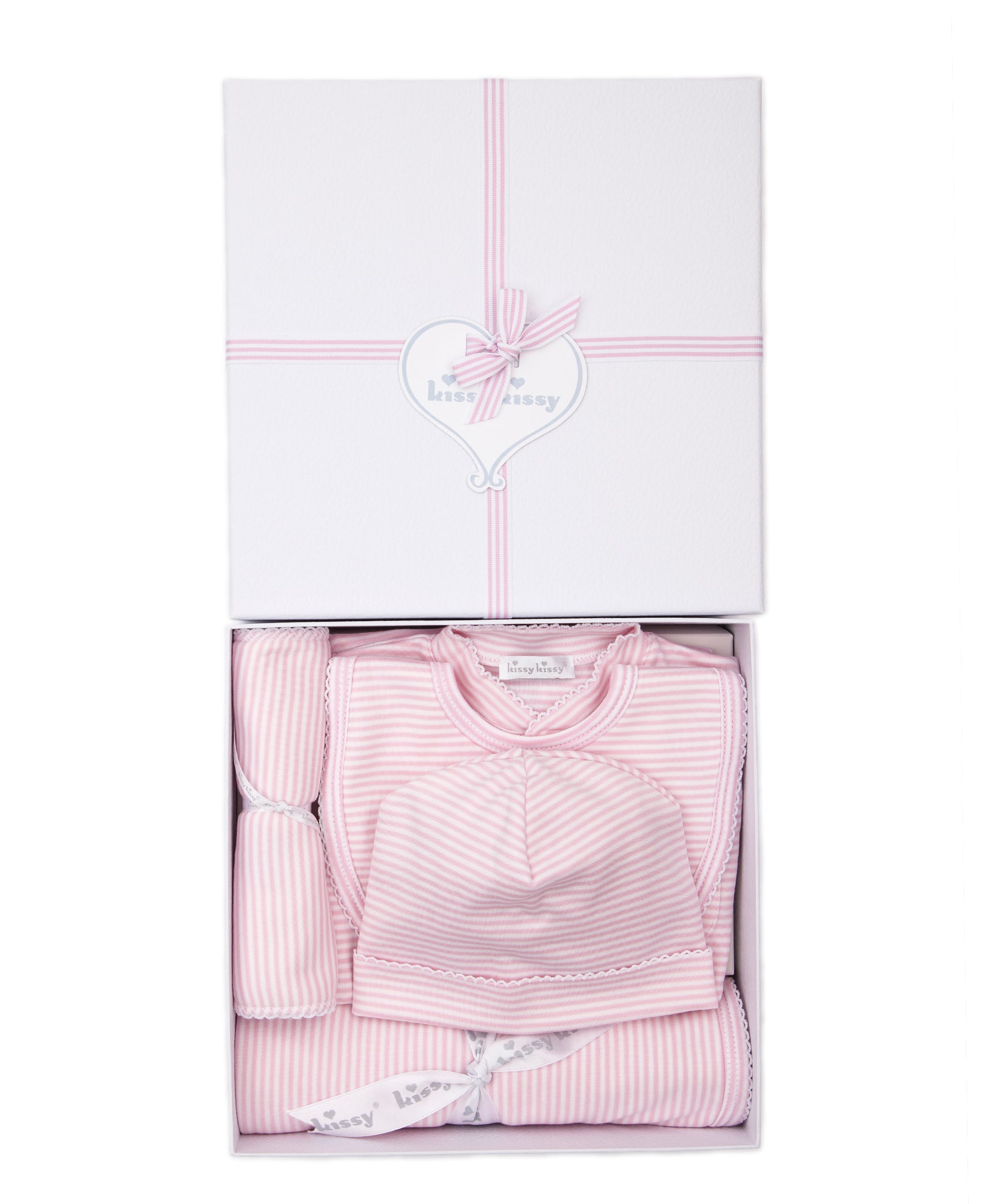Simple Stripes Pink 5PC Gift Set w/ Gift Box - Kissy Kissy