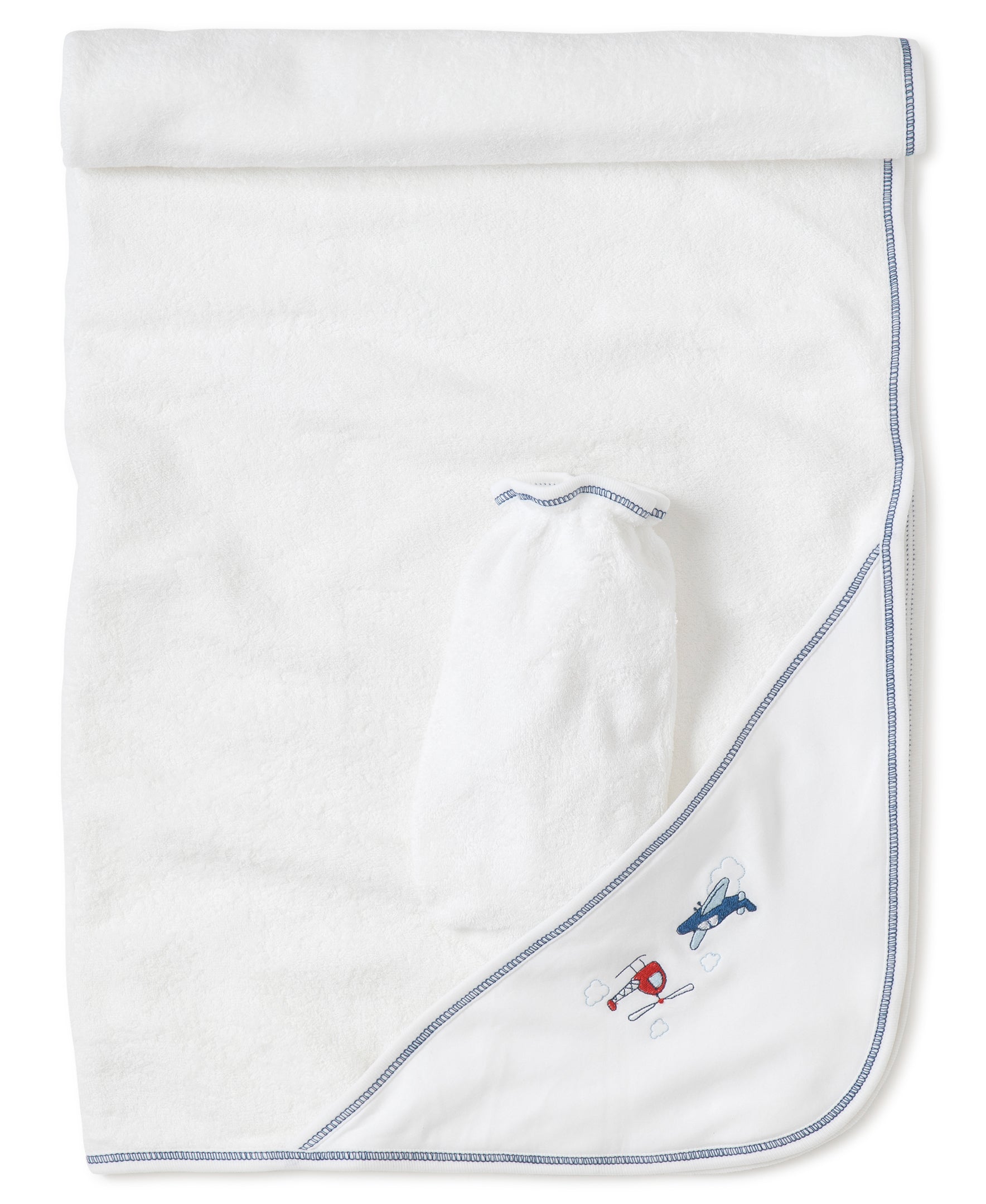 Aviators Hooded Towel & Mitt Set - Kissy Kissy