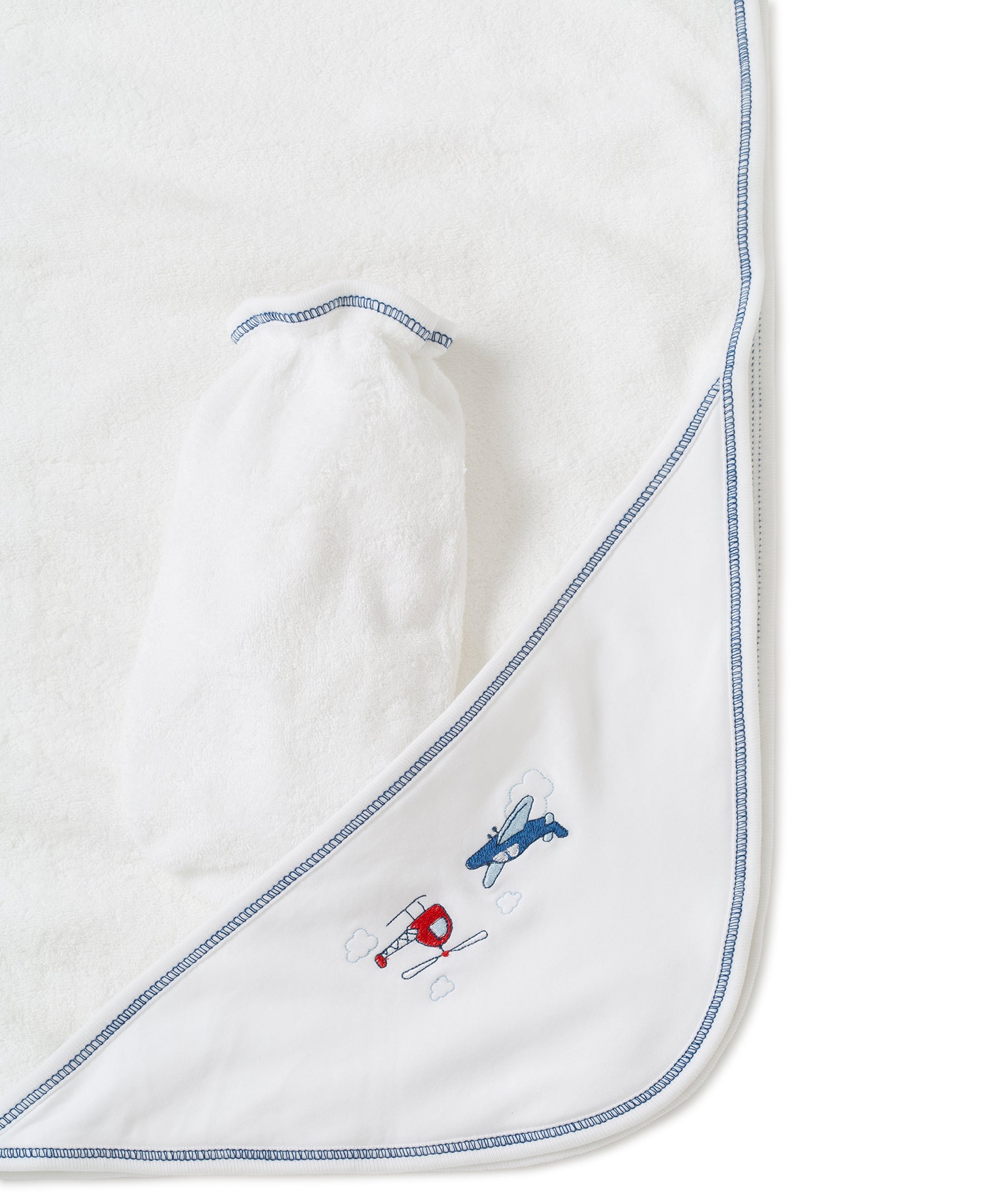 Aviators Hooded Towel & Mitt Set - Kissy Kissy