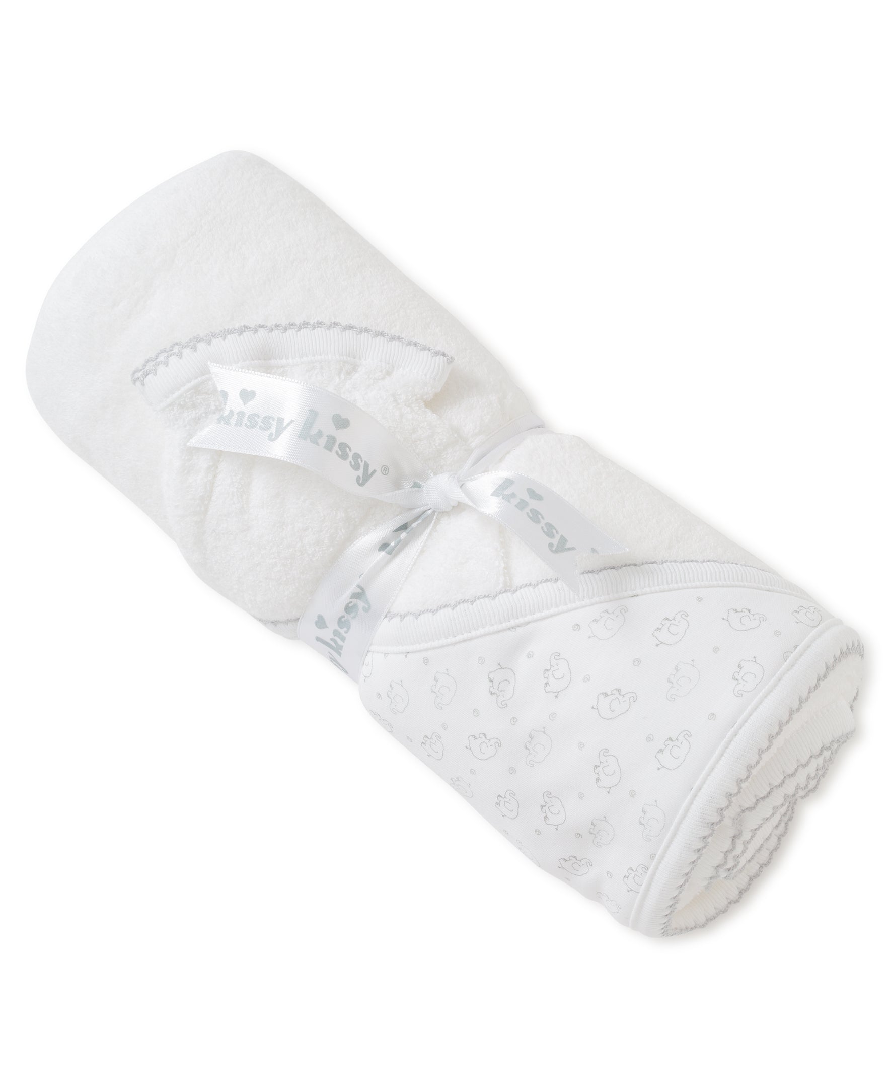 Silver Ele-Fun Towel w/ Mitt - Kissy Kissy