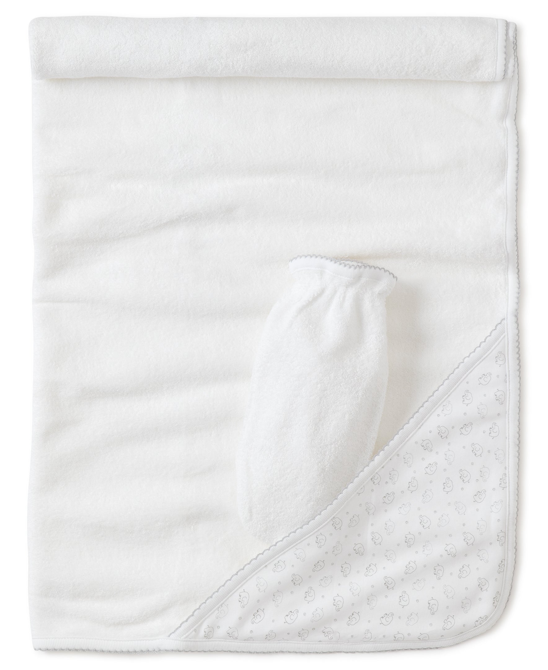 Silver Ele-Fun Towel w/ Mitt - Kissy Kissy