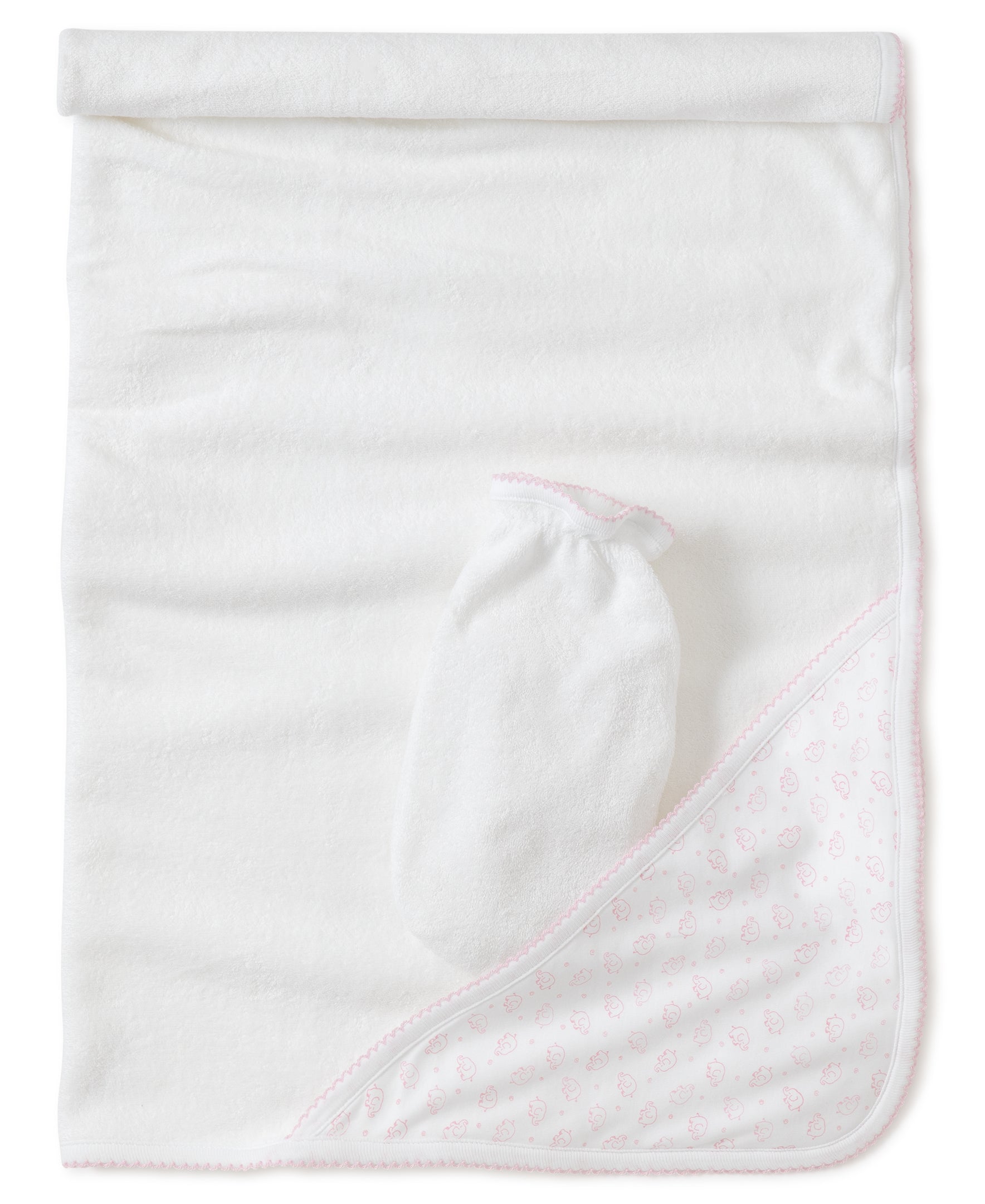 Pink Ele-Fun Towel with Mitt - Kissy Kissy