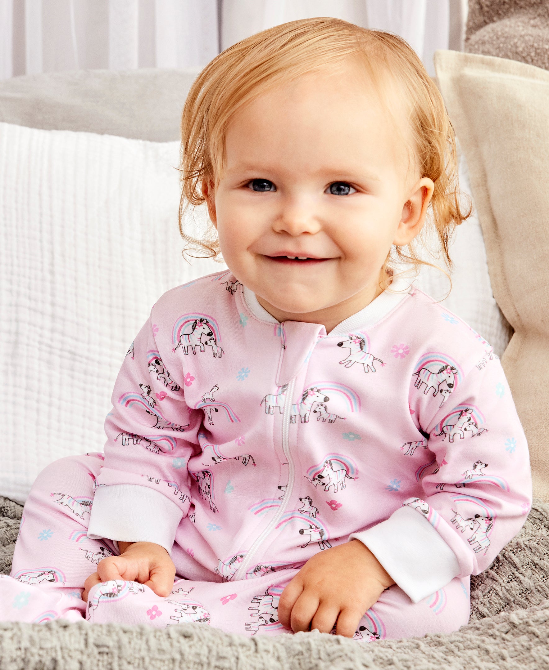 Zebras Summer Fun Zip Footie - Kissy Kissy