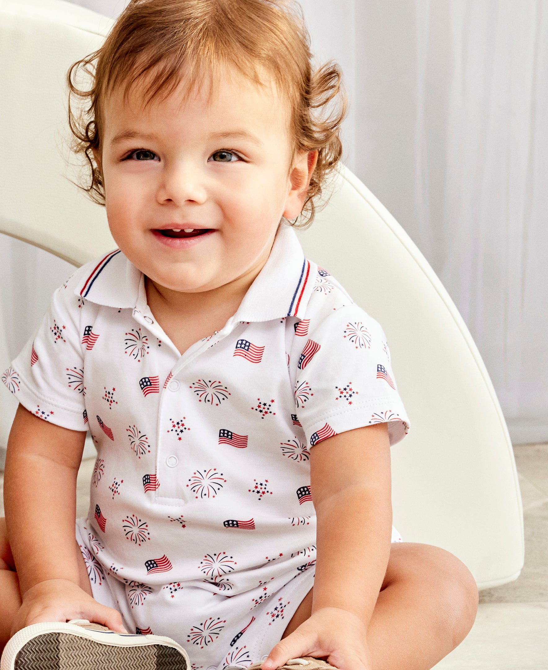 Bold Stripes & Bright Stars Short Playsuit - Kissy Kissy