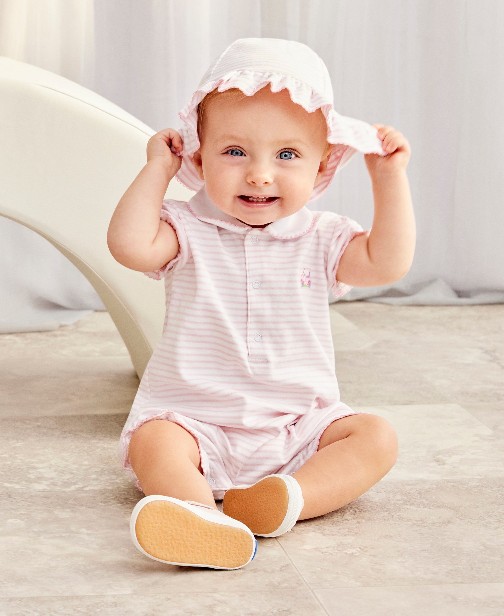 Fairway Foursome Pink Stripe Floppy Hat - Kissy Kissy