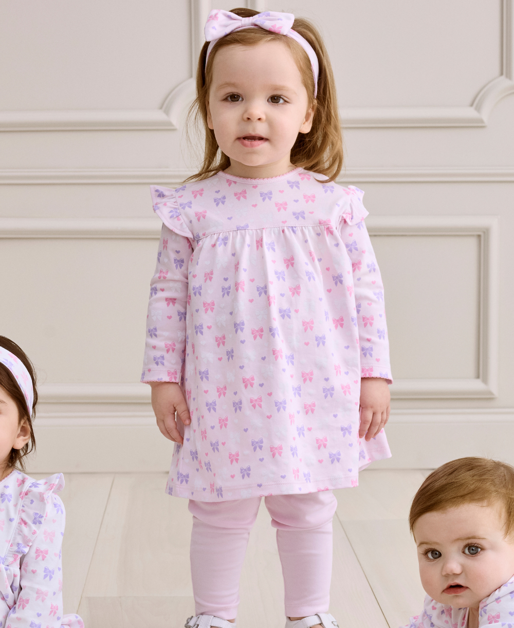 Billowy Bows Pink Legging Dress Set - Kissy Kissy