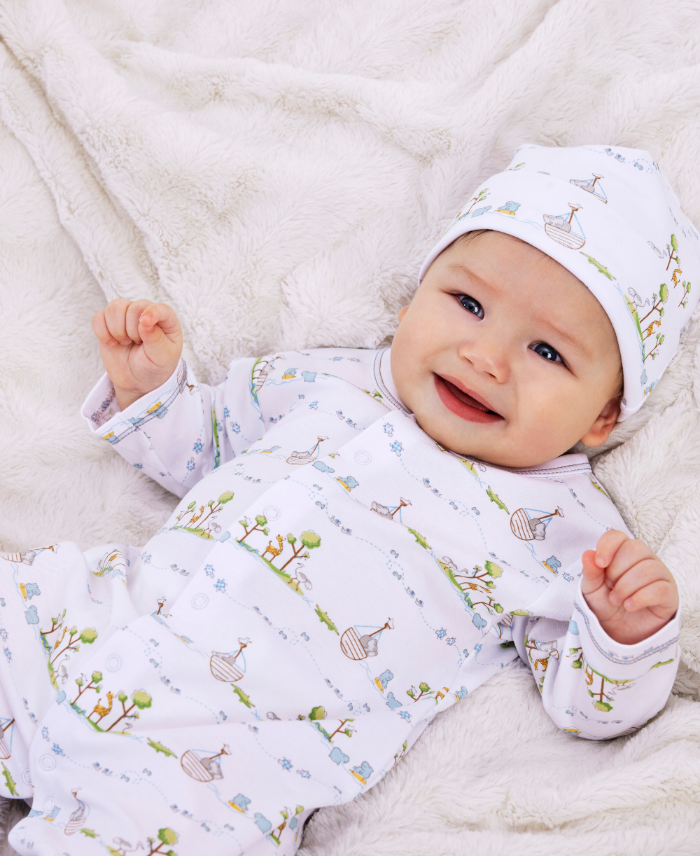 Blue Noah's Print Hat - Kissy Kissy