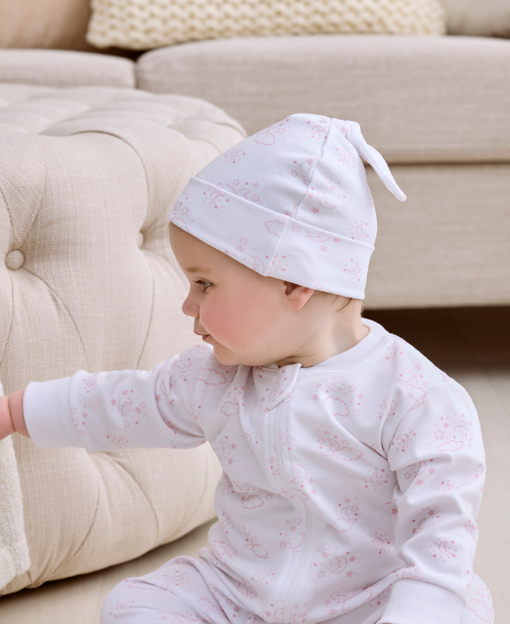Cheerful Goodnight Pink Knotted Hat - Kissy Kissy