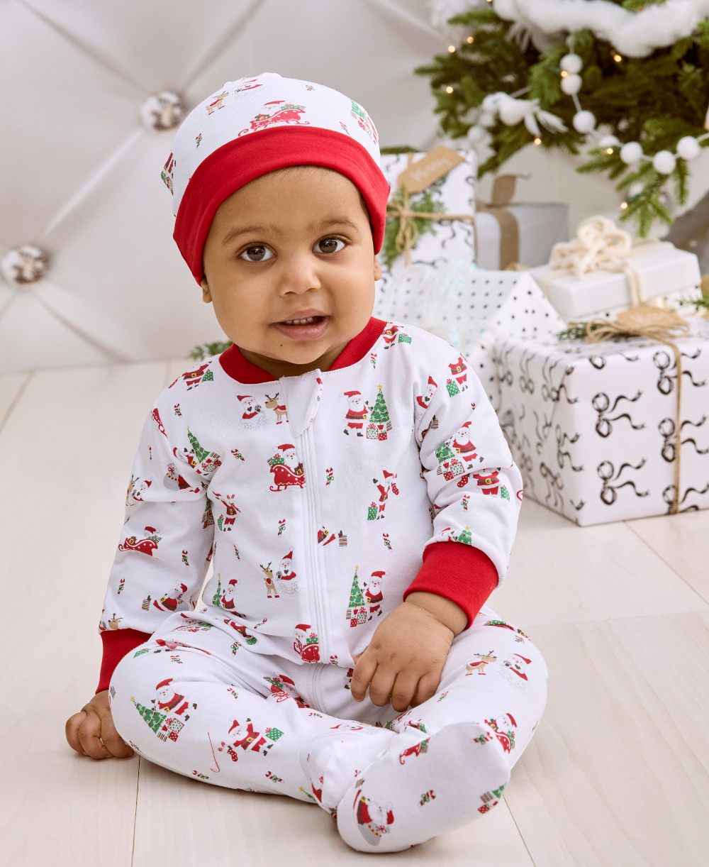 Christmas Capers Zip Footie - Kissy Kissy