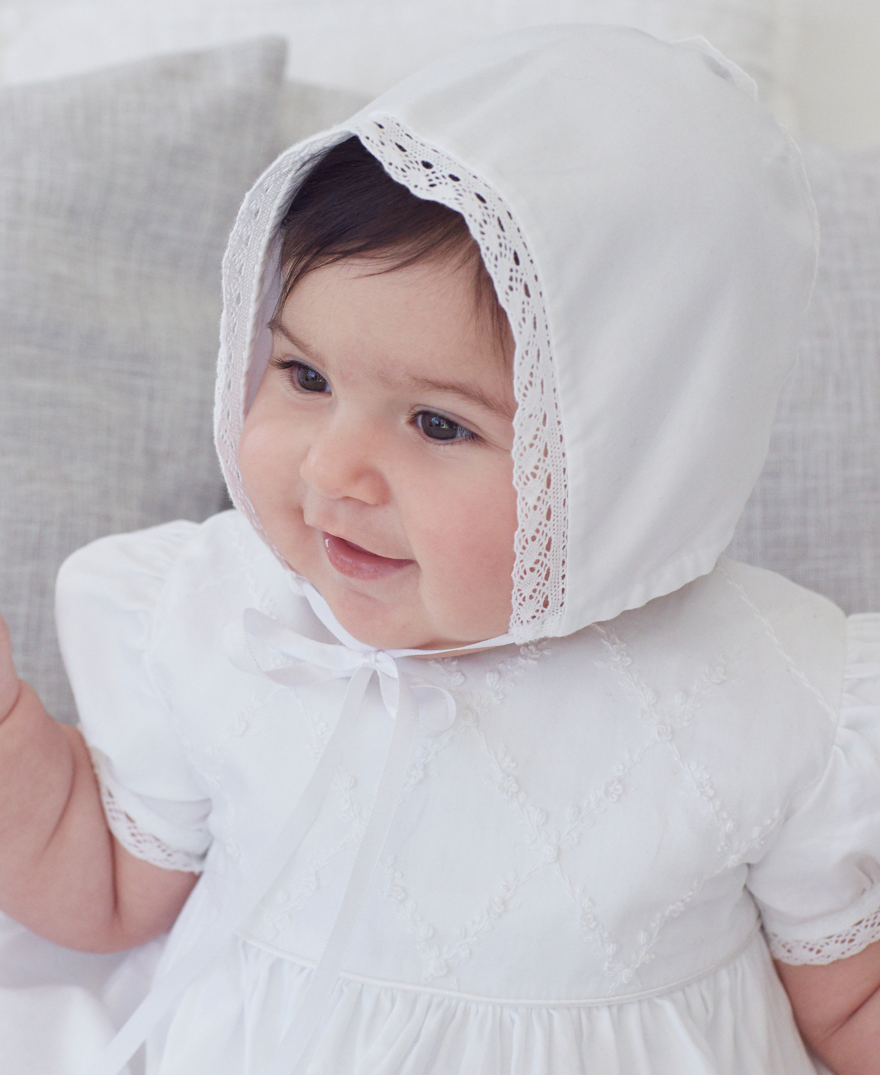 white christmas dresses Girls 30 inch White Cotton Dress Christening Gown Baptism Gown with Lace LTML-CO26GS 0-3 Months (8-12 lbs) main image 0