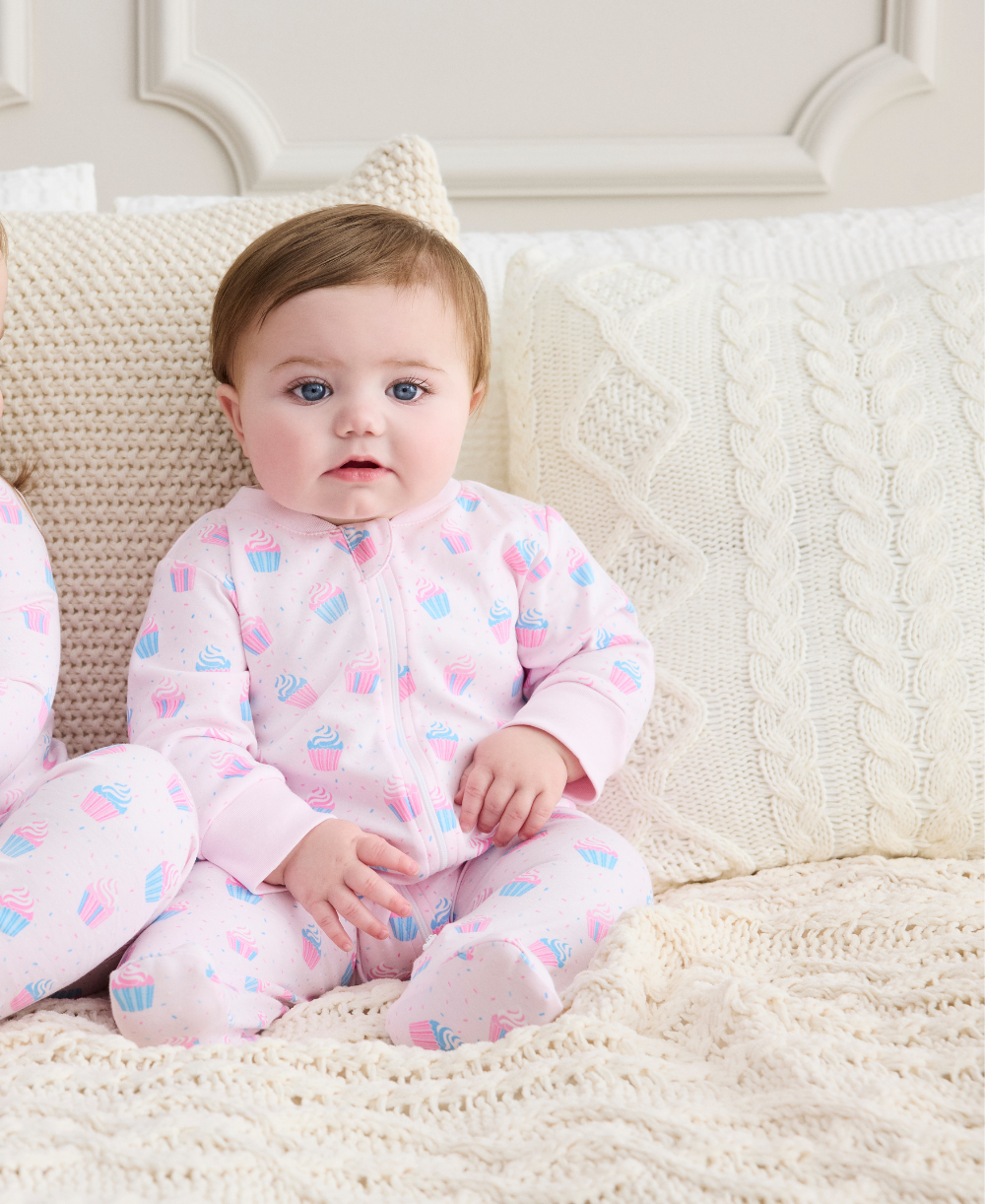 Cupcake Party Zip Footie - Kissy Kissy