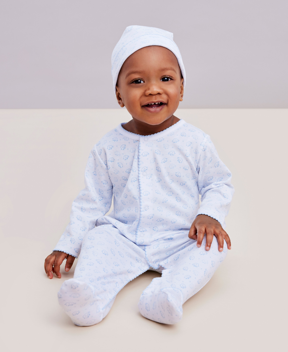 Woven Print Footie Set - Light Blue main image 1
