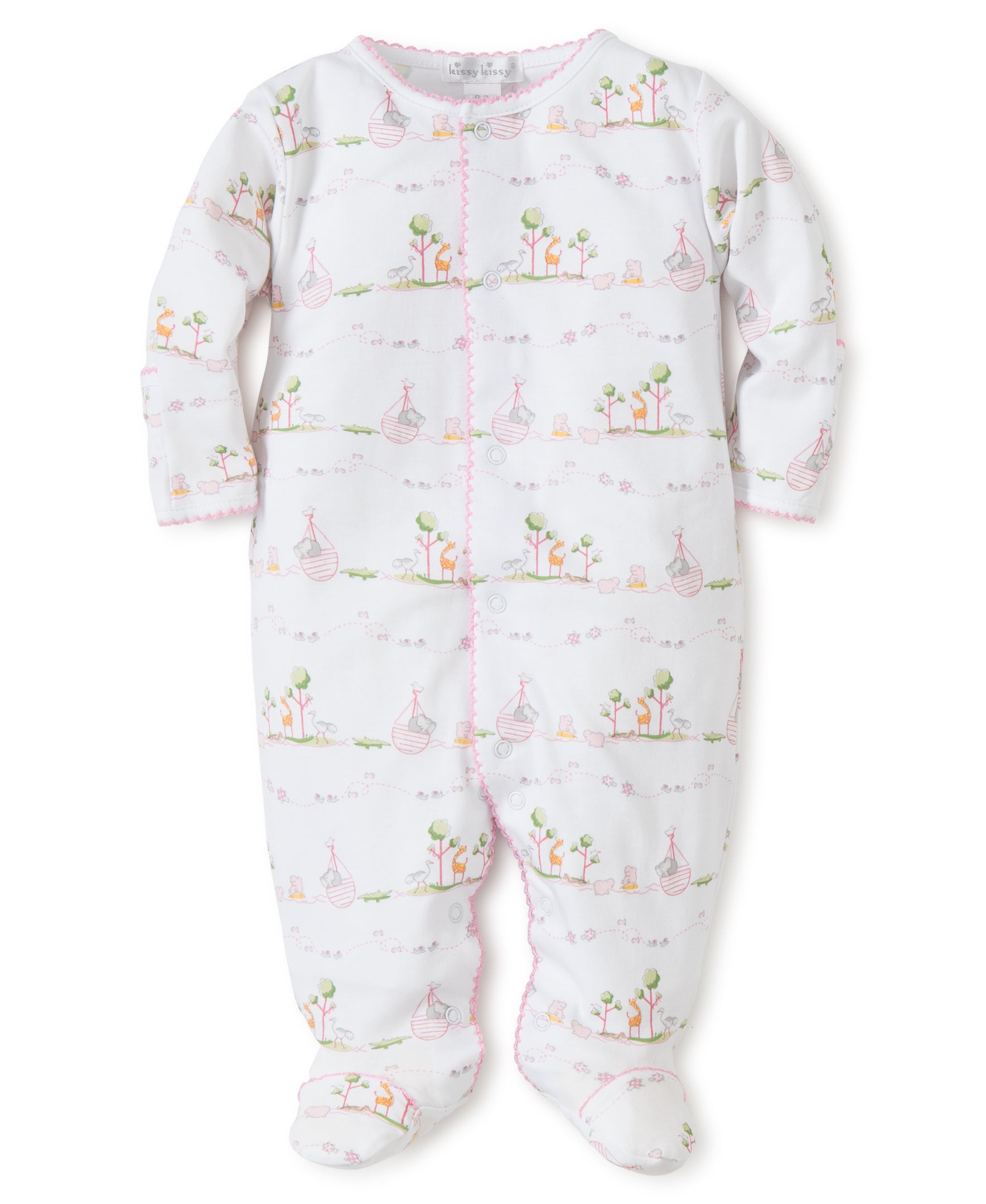 Pink Noah's Print Footie - Kissy Kissy