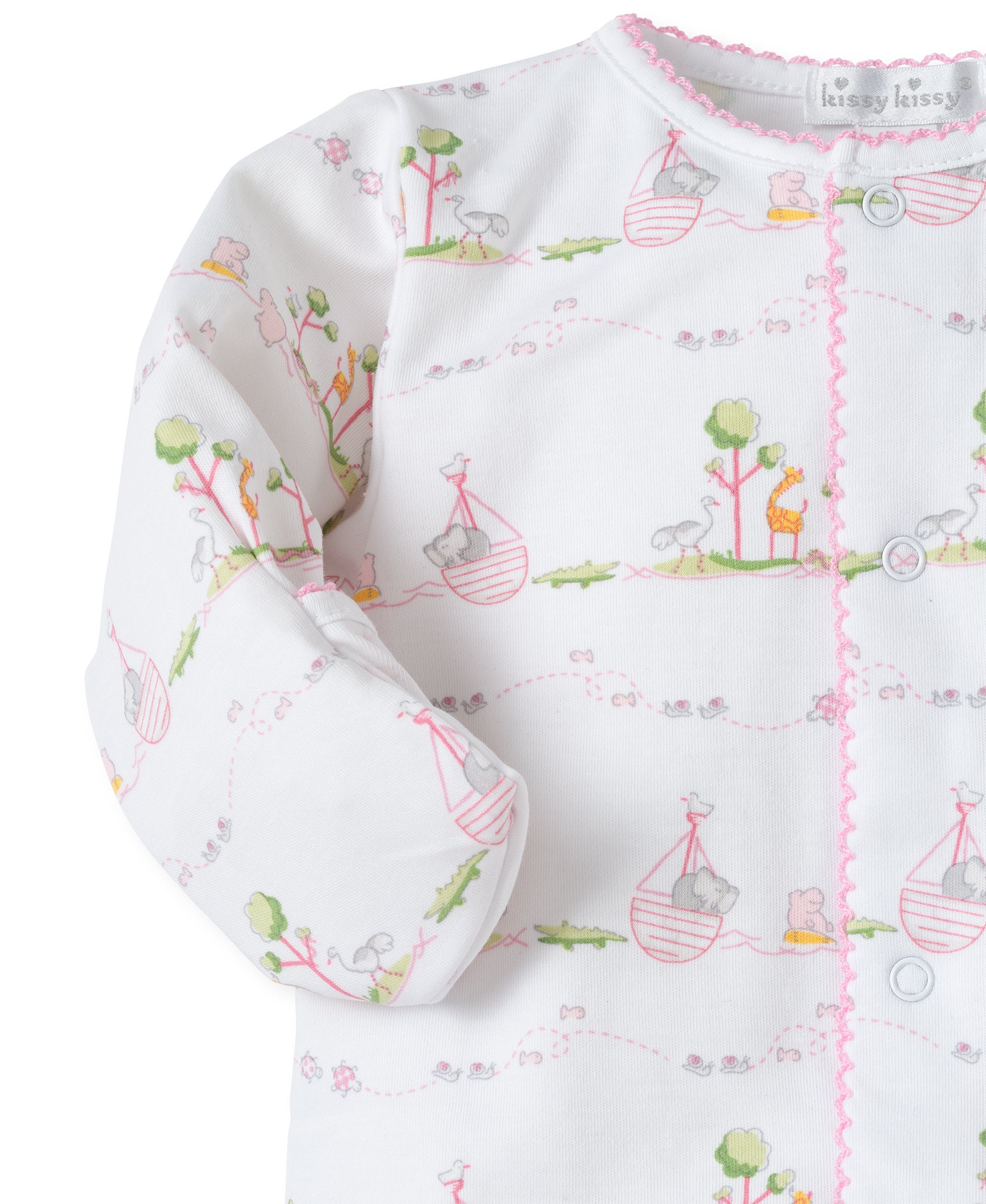 Pink Noah's Print Footie - Kissy Kissy