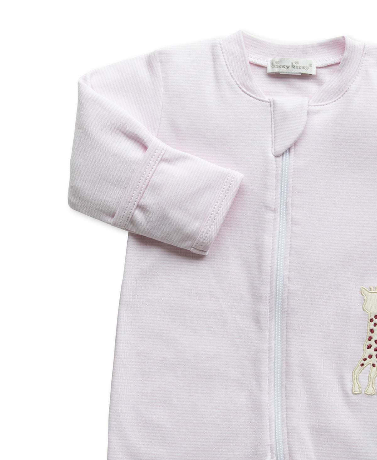 Pink Sophie Stripe Pajamas Zip Front Footie
