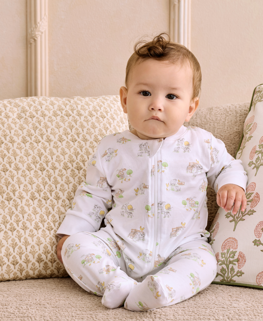 Fun On the Farm Zip Footie - Kissy Kissy