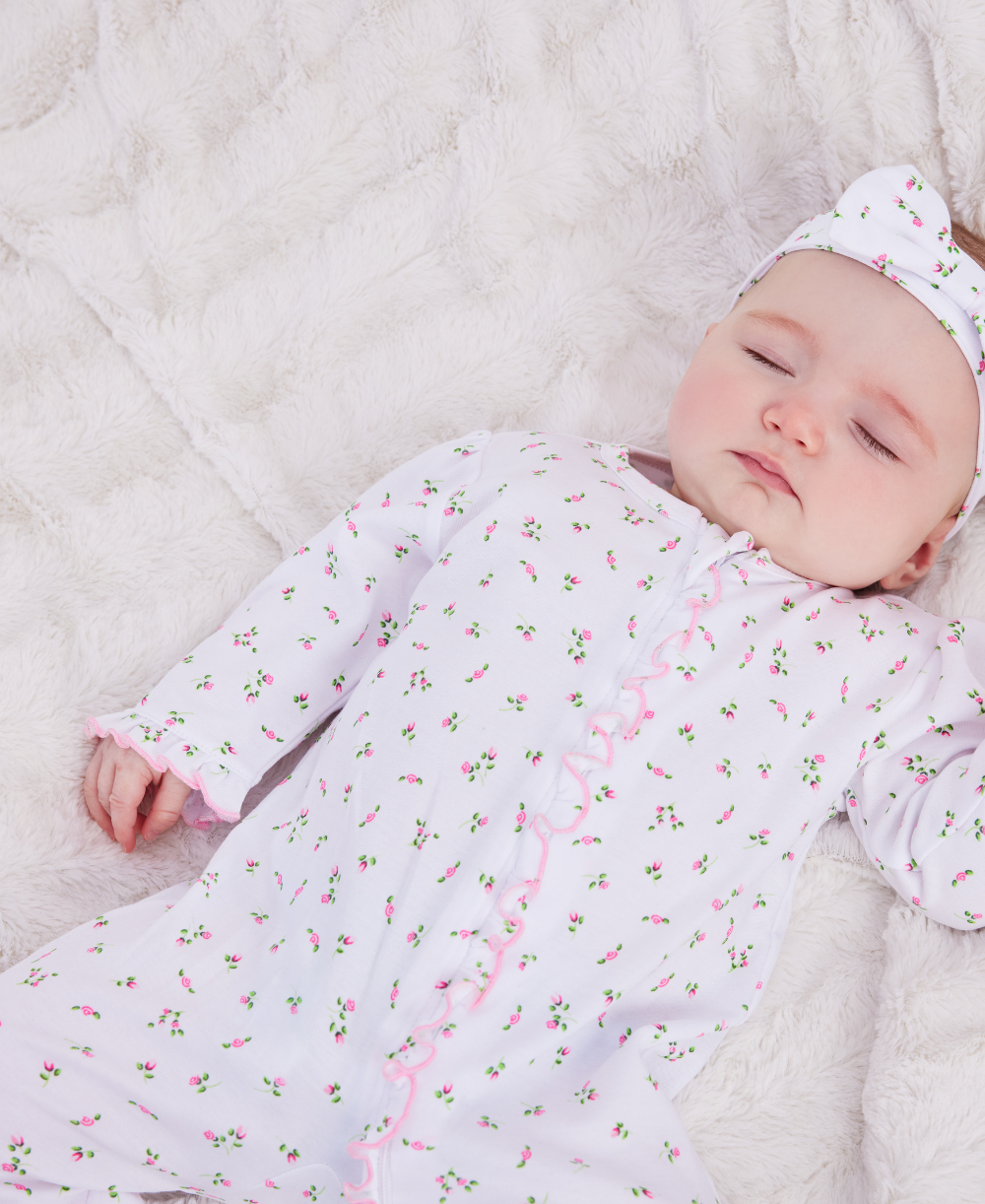 Garden Roses Ruffle Zip Footie - Kissy Kissy