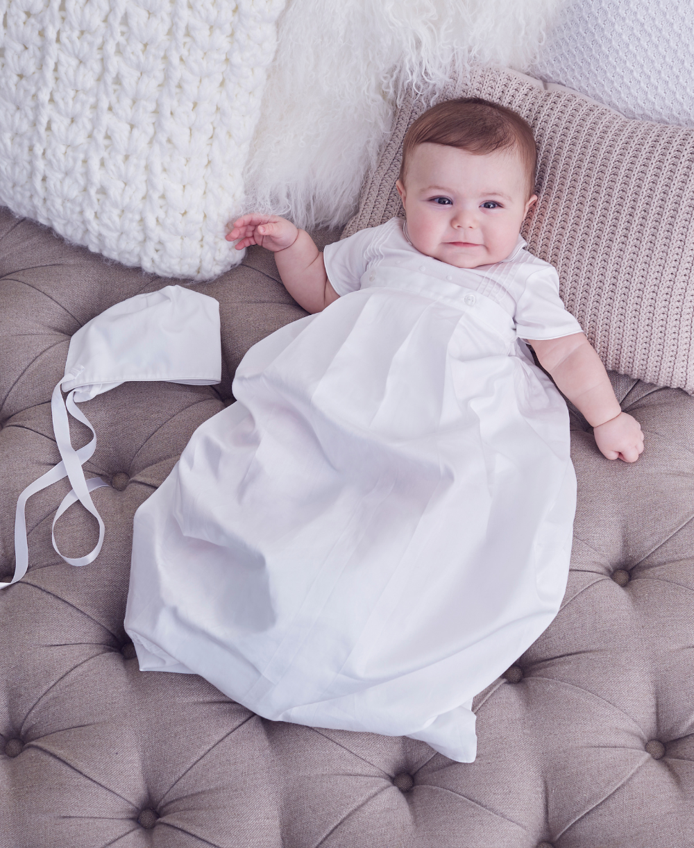 Graham Christening Convertible Gown & Hat Set - Kissy Kissy