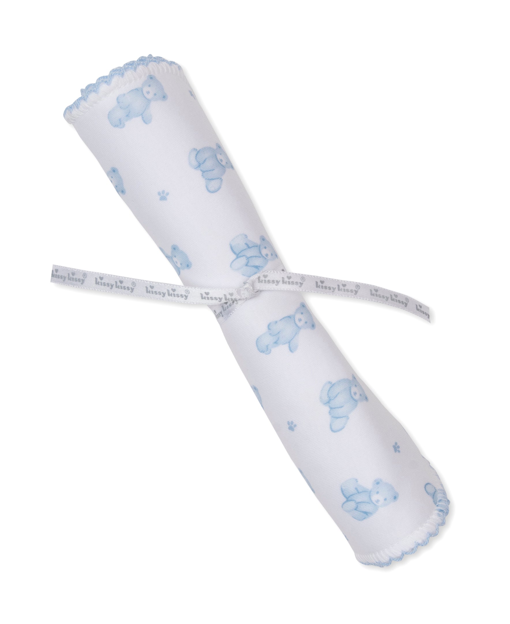 Teddy Bears Blue Burp Cloth - Kissy Kissy