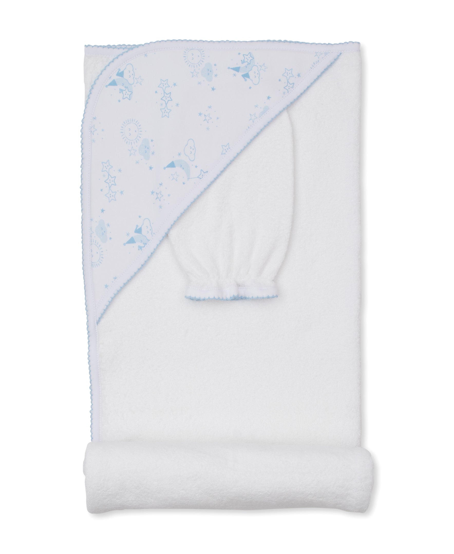 Nightfall Blue Hooded Towel & Mitt Set - Kissy Kissy