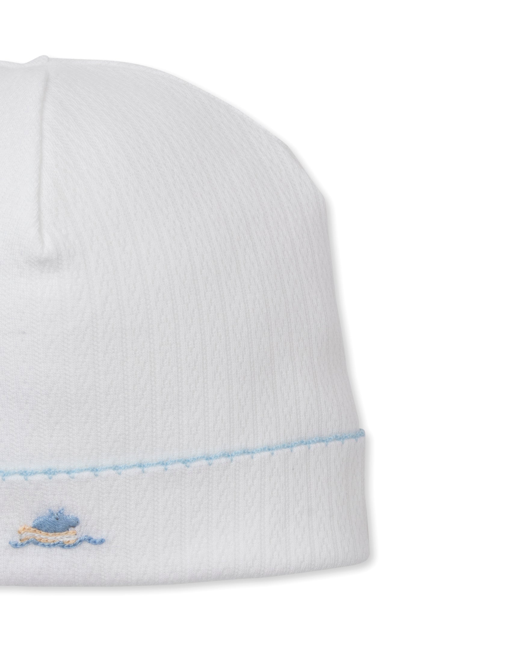 Premier Noah's Ark White/Blue Hand Emb. Hat - Kissy Kissy