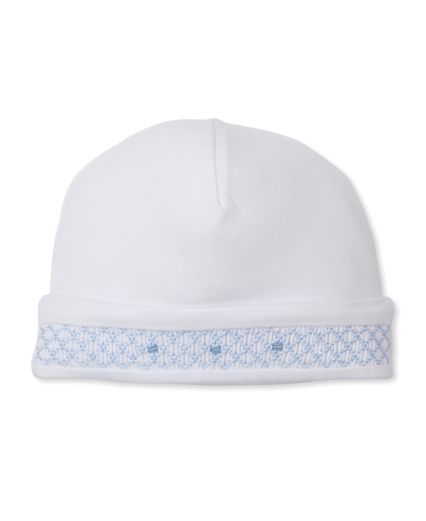 CLB Fall 25 White/Blue Hand Smocked Hat - Kissy Kissy