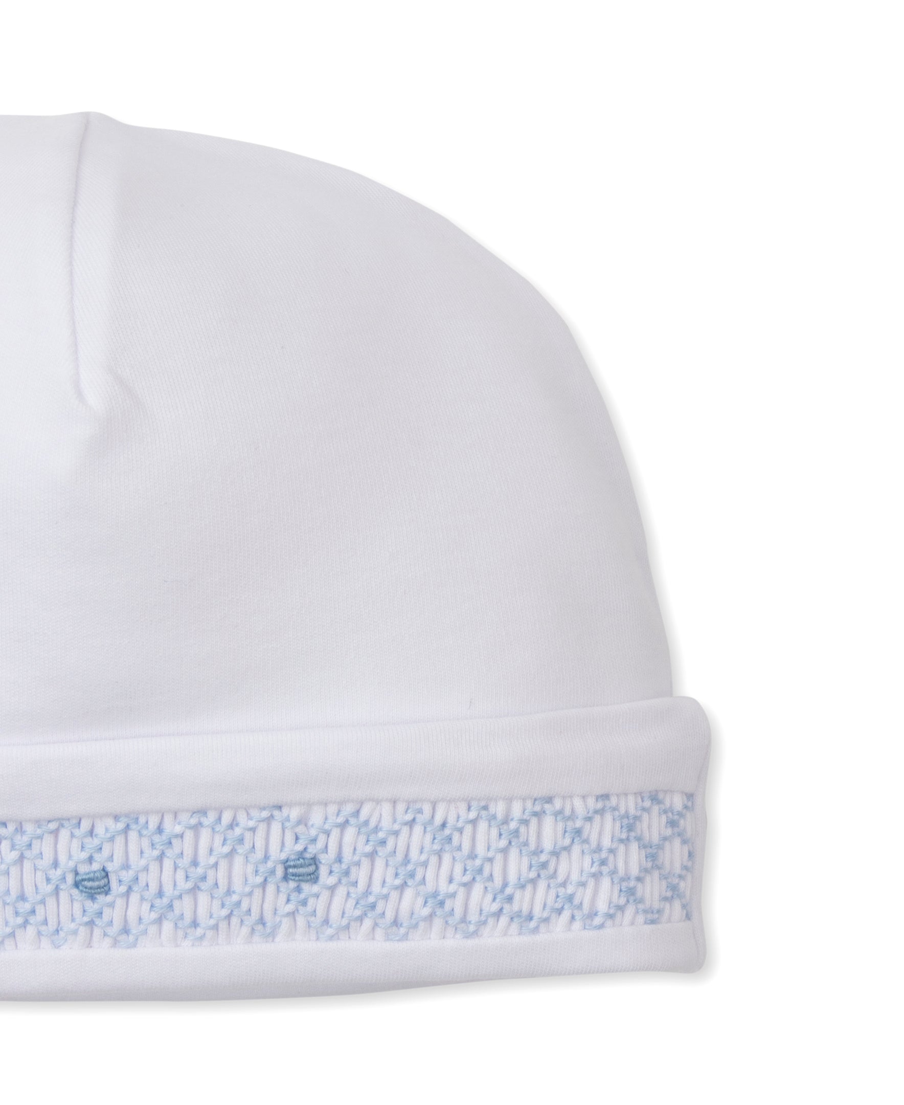 CLB Fall 25 White/Blue Hand Smocked Hat - Kissy Kissy