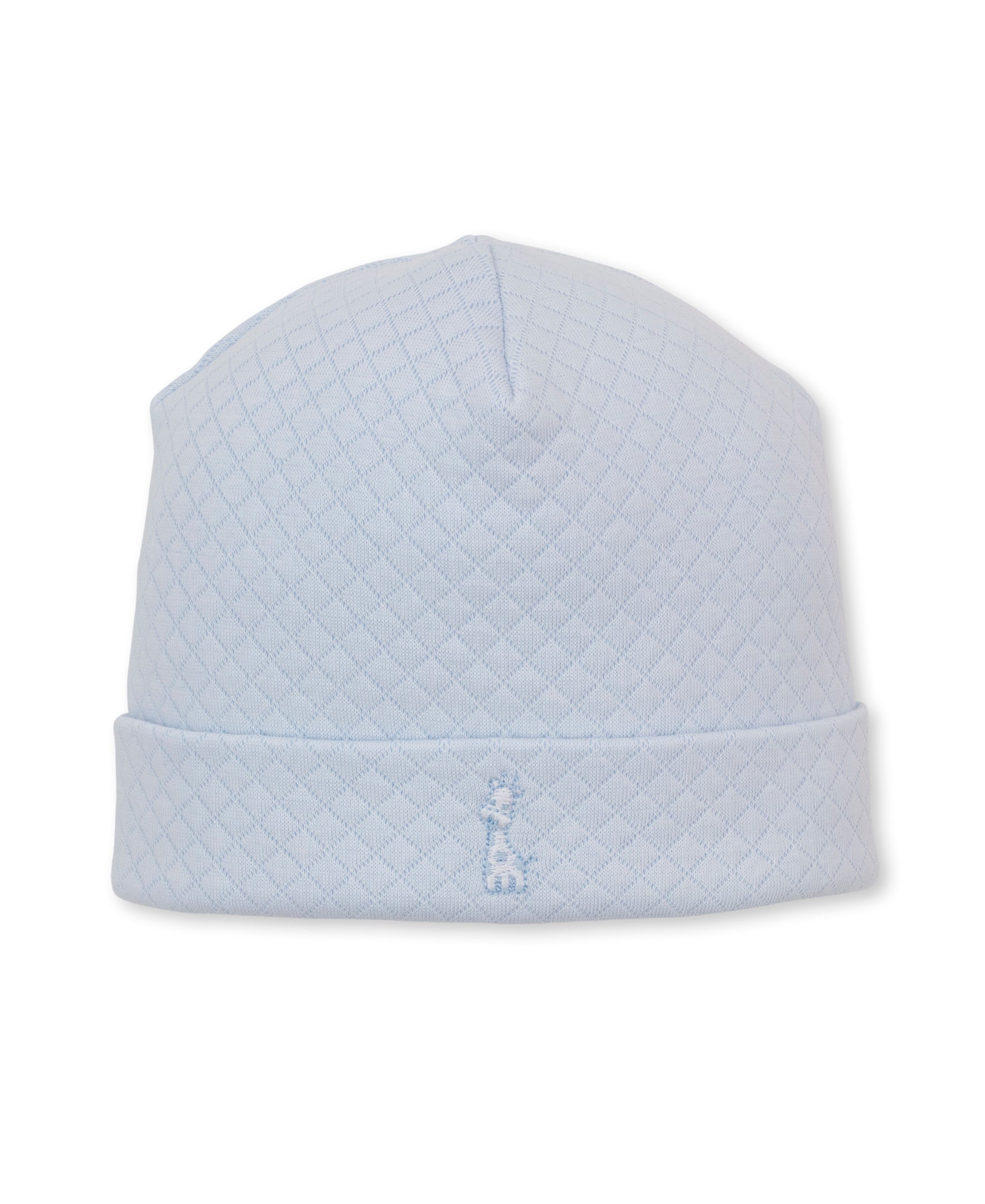 Giraffe Laughs Blue Jacquard Hat - Kissy Kissy