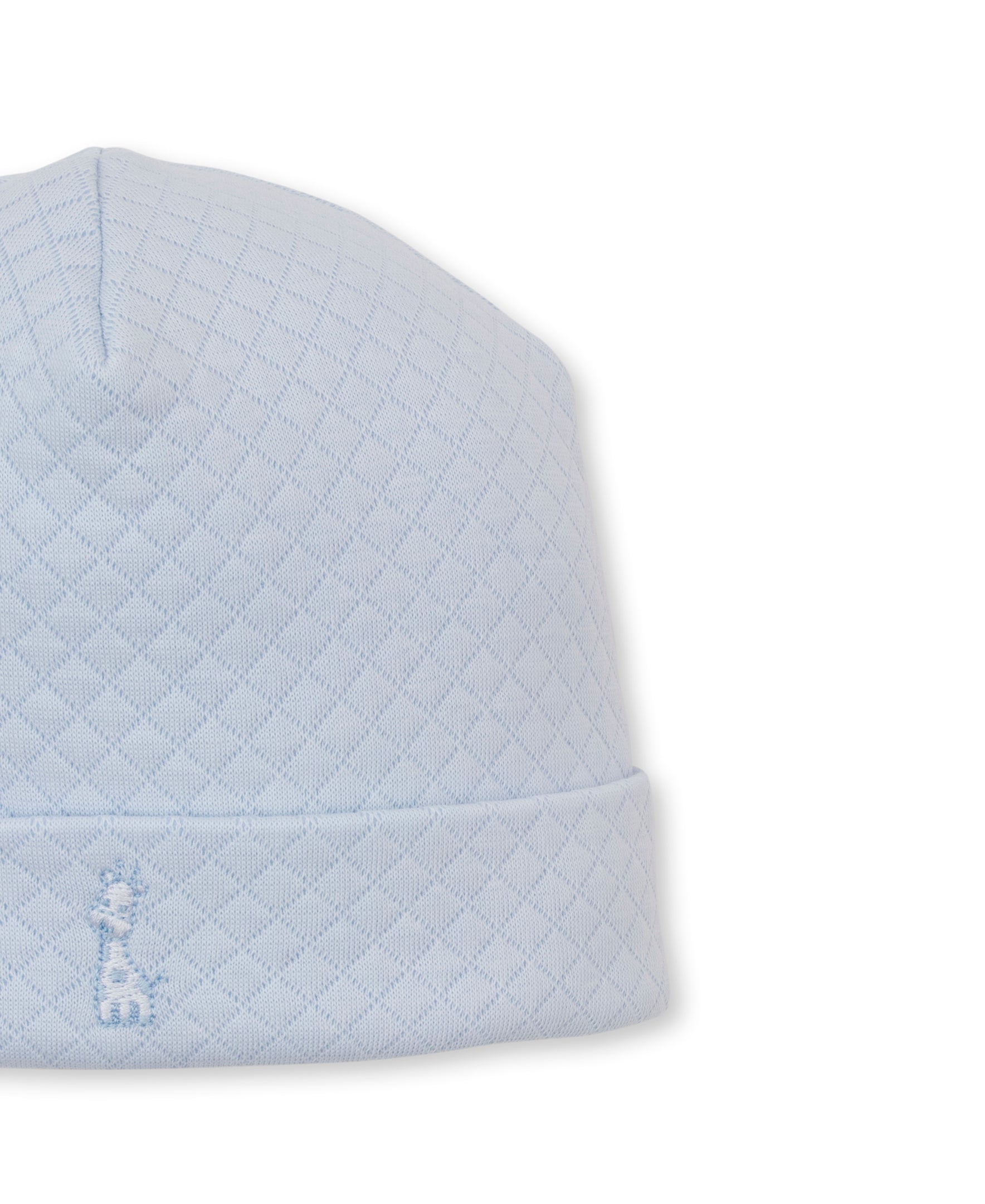 Giraffe Laughs Blue Jacquard Hat - Kissy Kissy