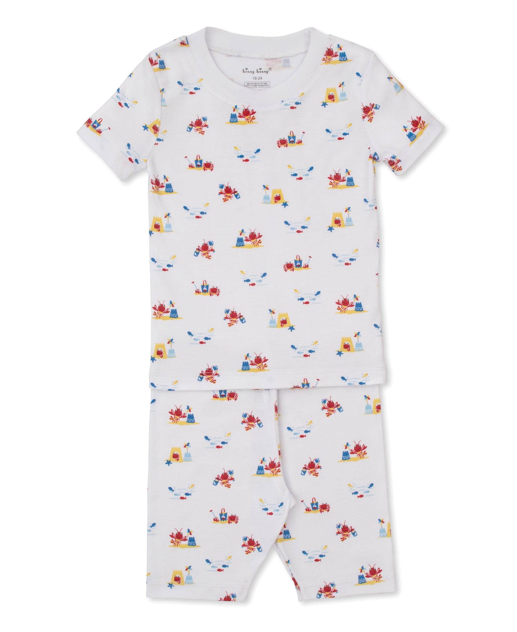 Lobsters Sandy Smiles Blue Short Pajama Set - Kissy Kissy