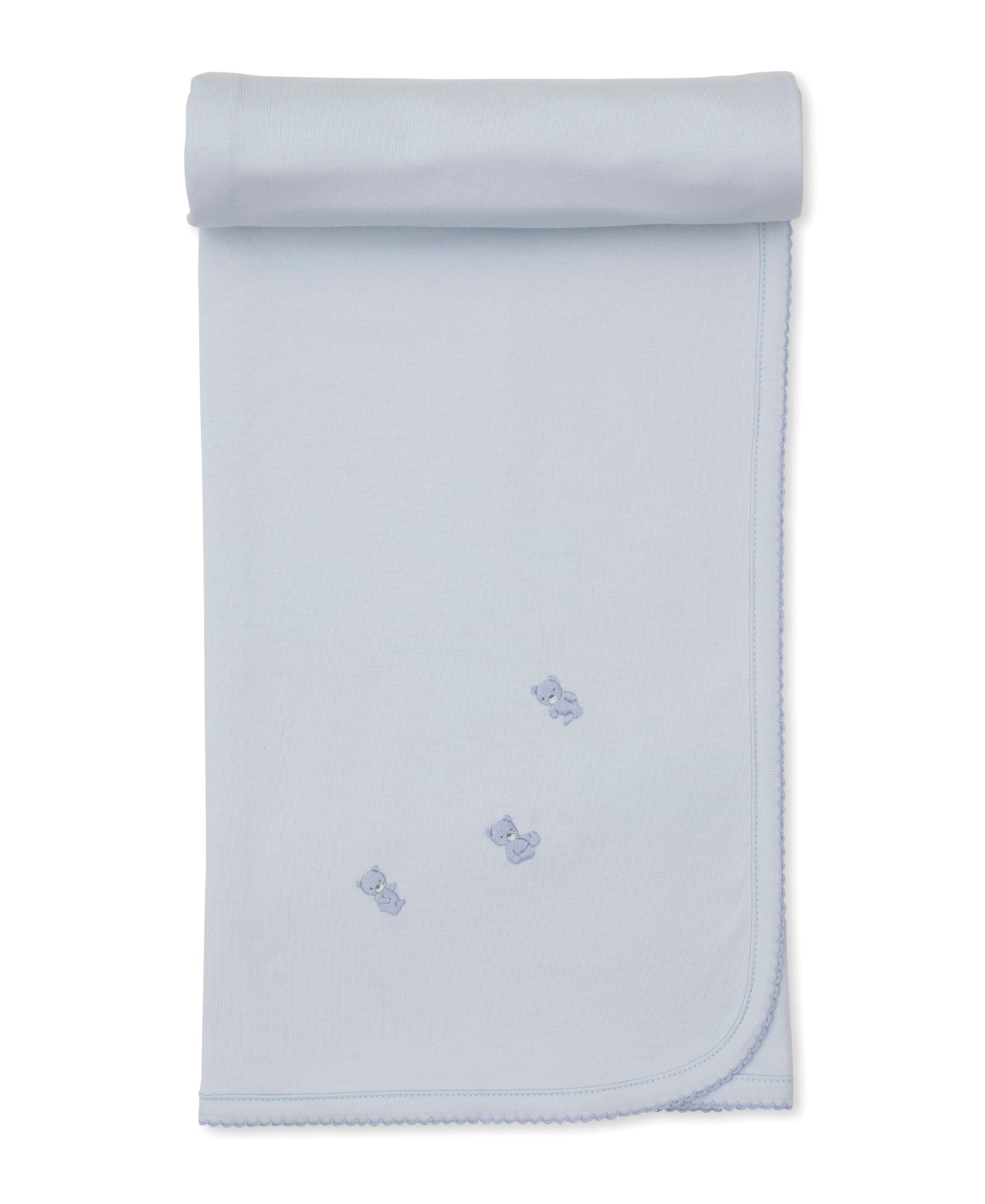 SCE Teddy Bear Time Blue Hand Emb. Blanket - Kissy Kissy