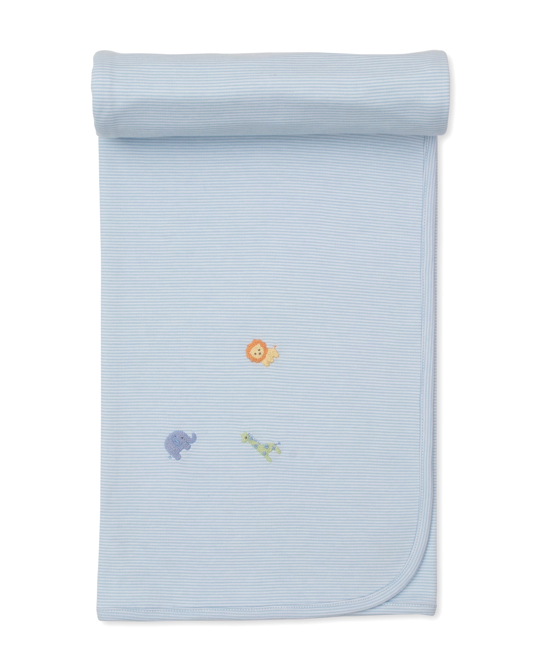 SCE Safari Wild Blue Stripe Hand Emb. Blanket - Kissy Kissy