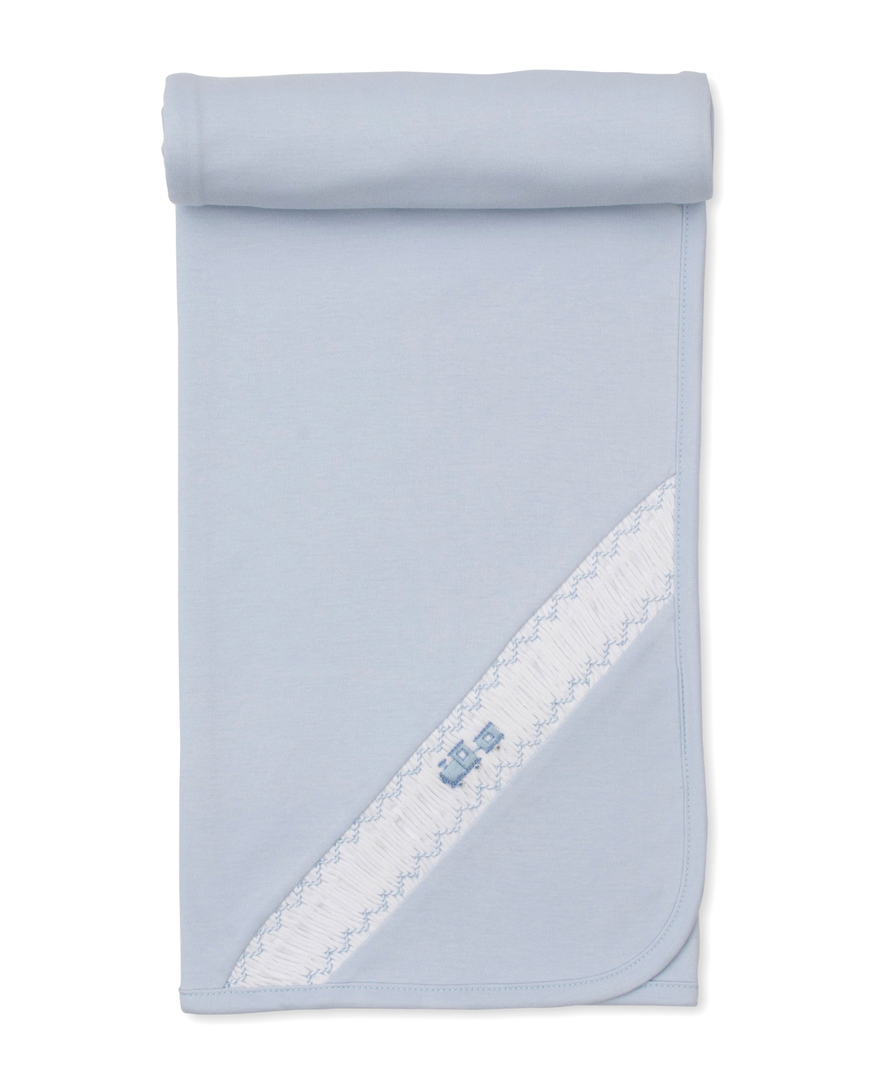 CLB Fall Medley 25 Blue Hand Smocked Blanket - Kissy Kissy