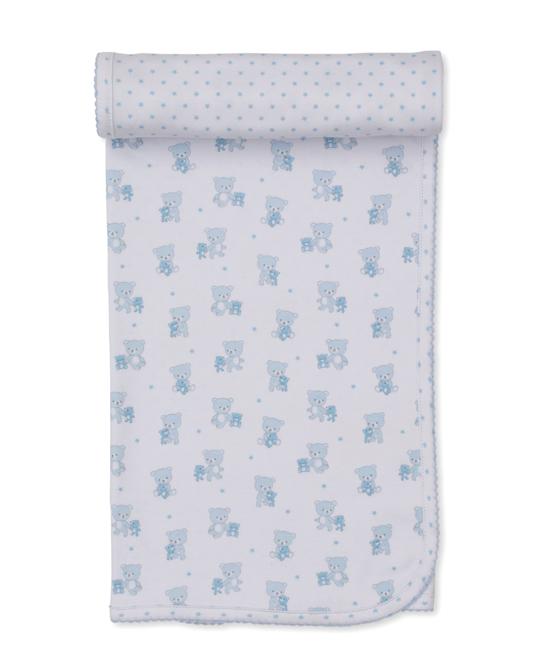 Teddy Bear Love Blue Reversible Blanket