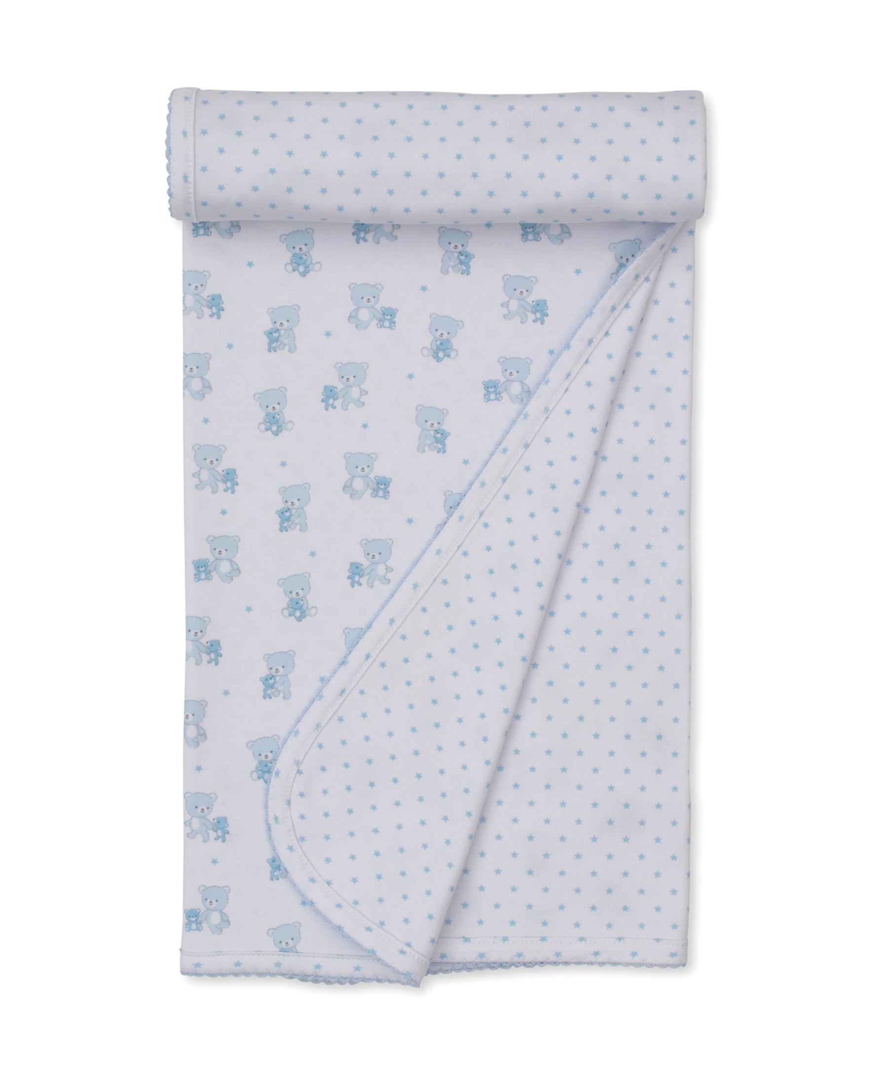 Teddy Bear Love Blue Reversible Blanket